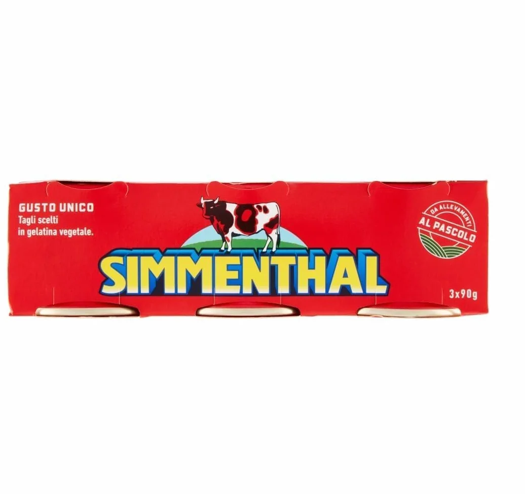 Italian Gourmet Simmenthal Bœuf en Gelée – Spécialité Italienne Prête à Consommer, Morceaux de Bœuf Sélectionnés en Gelée Végétale, Goût Unique, Idéal Salades, Lot 3 x (3 x 90 g)+ Italian Gourmet Polp