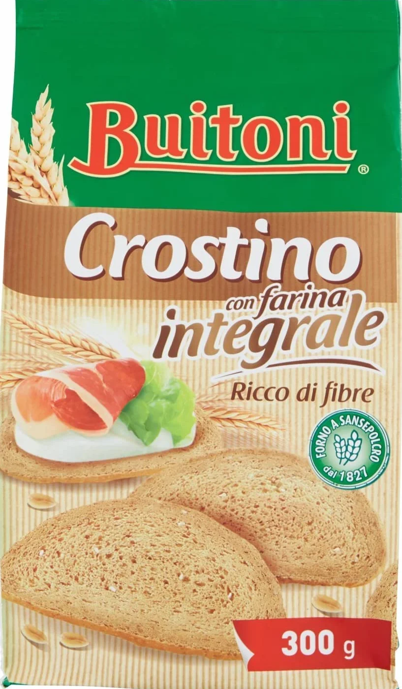 Lot de 6 croûtons Buitoni Crostino con farina Integrale avec farine de blé entier 300 g riche en fibres