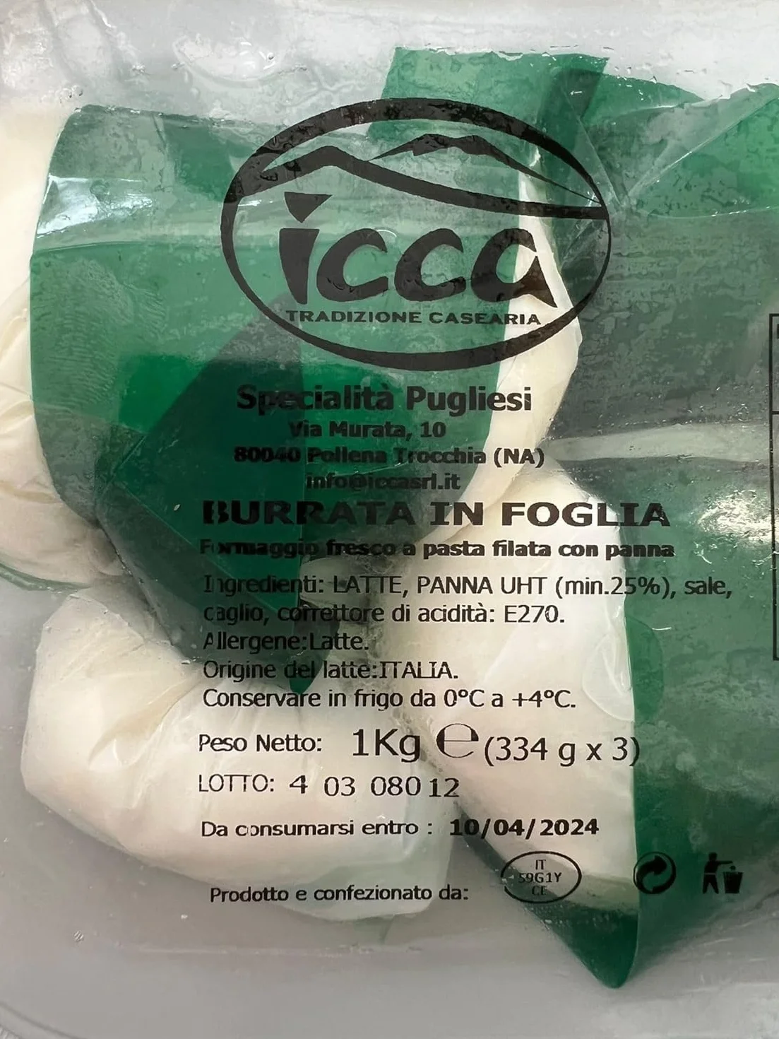 Icca Burrata 1 Kg.
