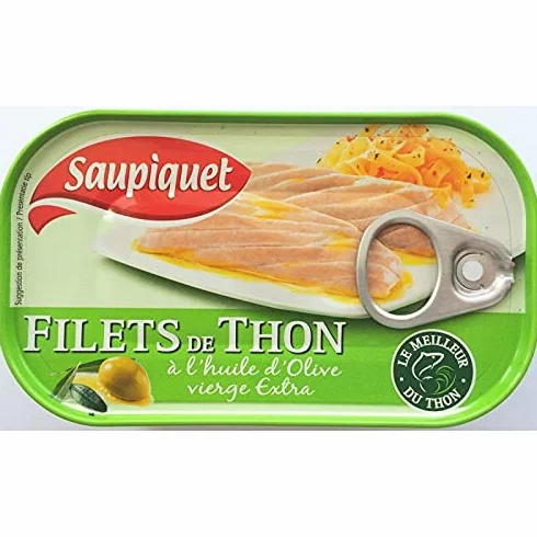 SAUPIQUET - Filets Thon Huile Olive Vierge Extra 115G - Lot De 4