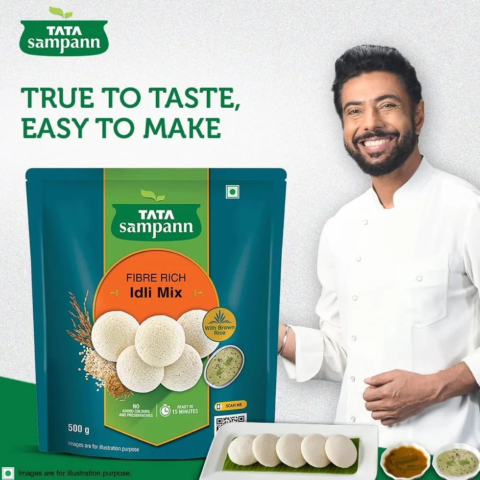 Green Velly Sampann Fibre Rich Idli Mix | Ready to Cook Breakfast Mix | Ready in 15 Minutes | Soft, Fluffy & Tasty Idlis | Idli Batter | 500 g