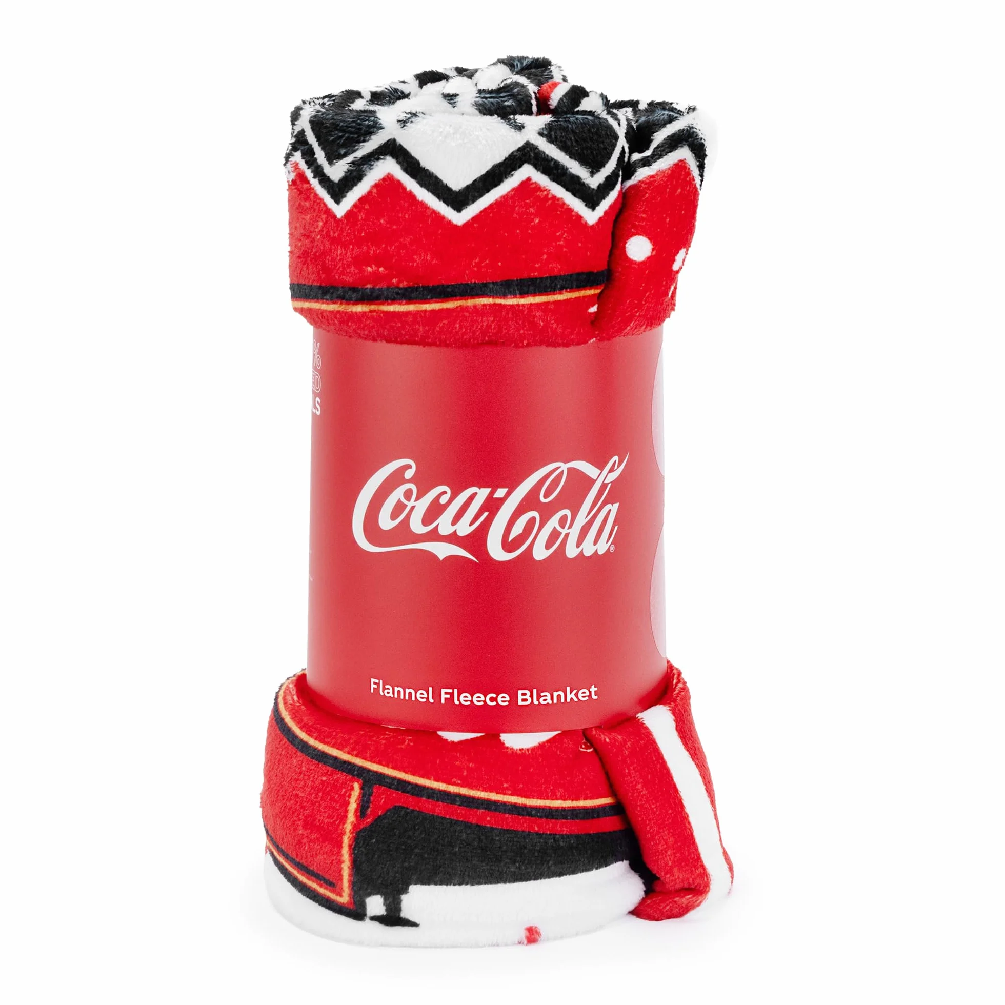 Coca-Cola Couverture Polaire Officielle Noël 150x125 cm Flanelle Douce Motif Camion