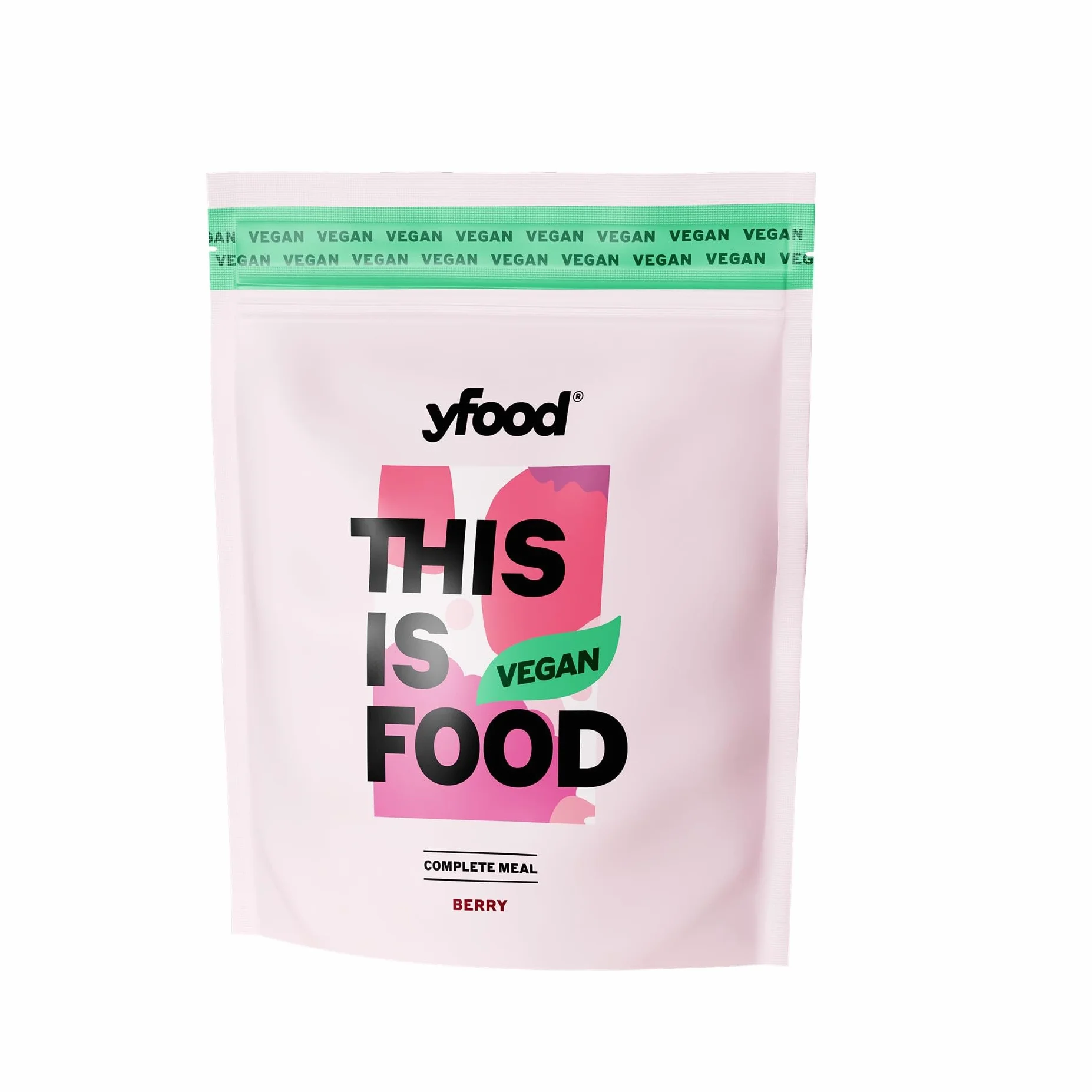 yfood Poudre végétalienne Berry, délicieux repas à boire pour les déplacements, en poudre, 25 g de protéines, 12 repas, 26 vitamines et minéraux, goût baie (végétalien)