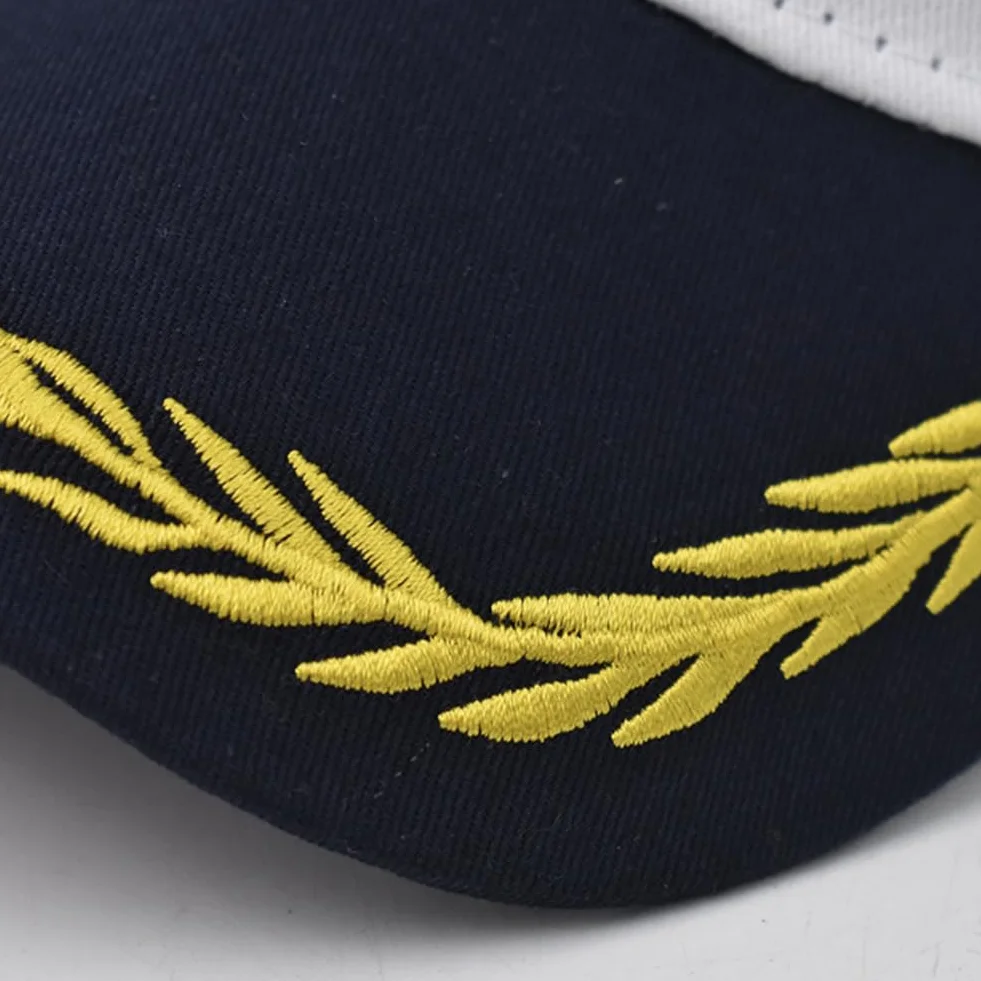 Chapeau de capitaine brodé ancre réglable nautique yacht marine baseball