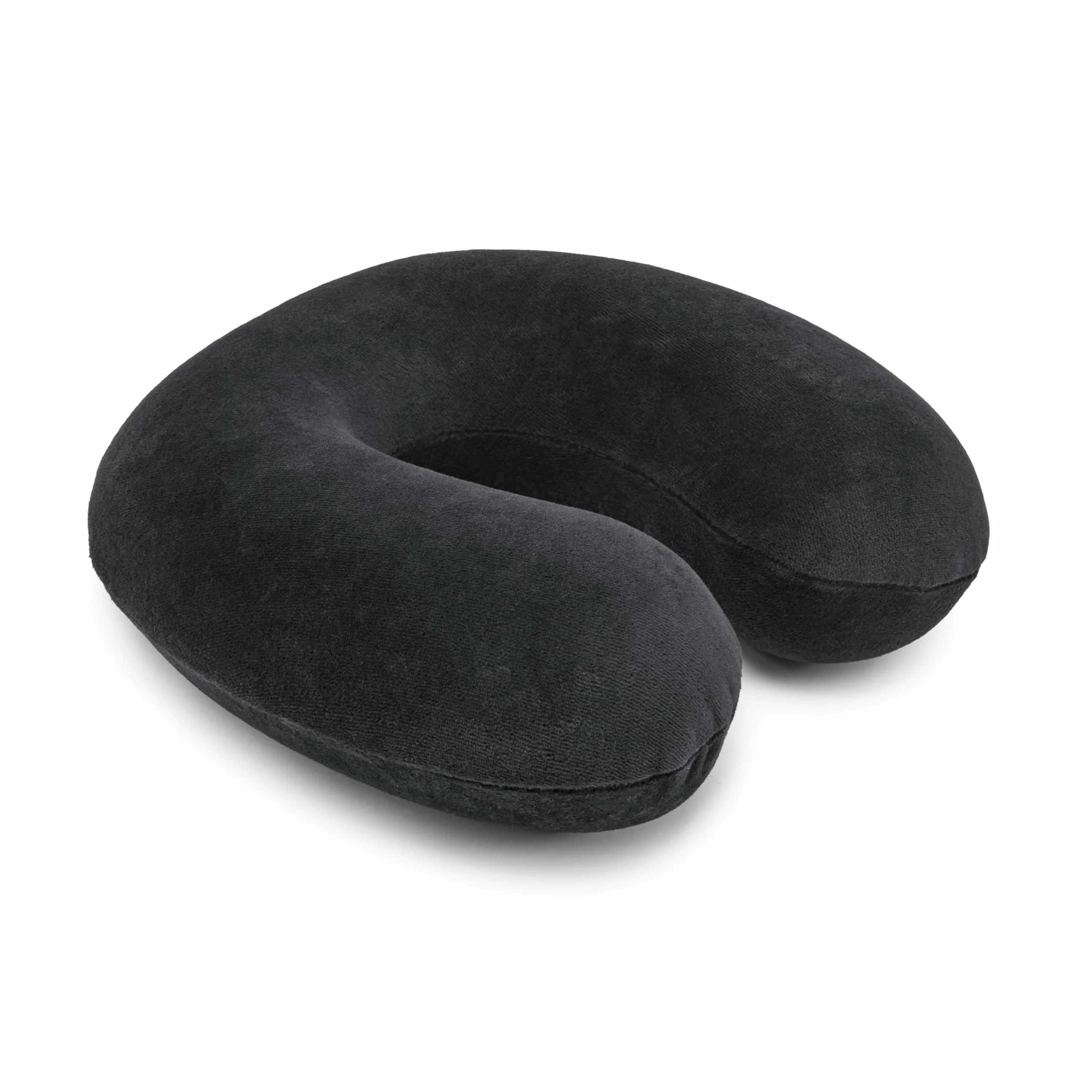 Amazon Basics Semi-circulaire Coussin tour de cou en mousse à mémoire de forme, Noir