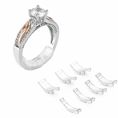 Coopache 18Pcs Ajusteur de Taille de Bague Invisible Silicone pour Bagues Desserrées, 2 Styles, 11 Tailles