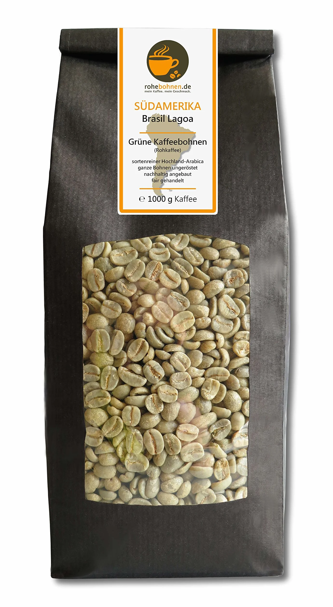 Café vert - Grains de café vert Brésil Lagoa (grains de café vert brut 1000g) - Certifié GMP