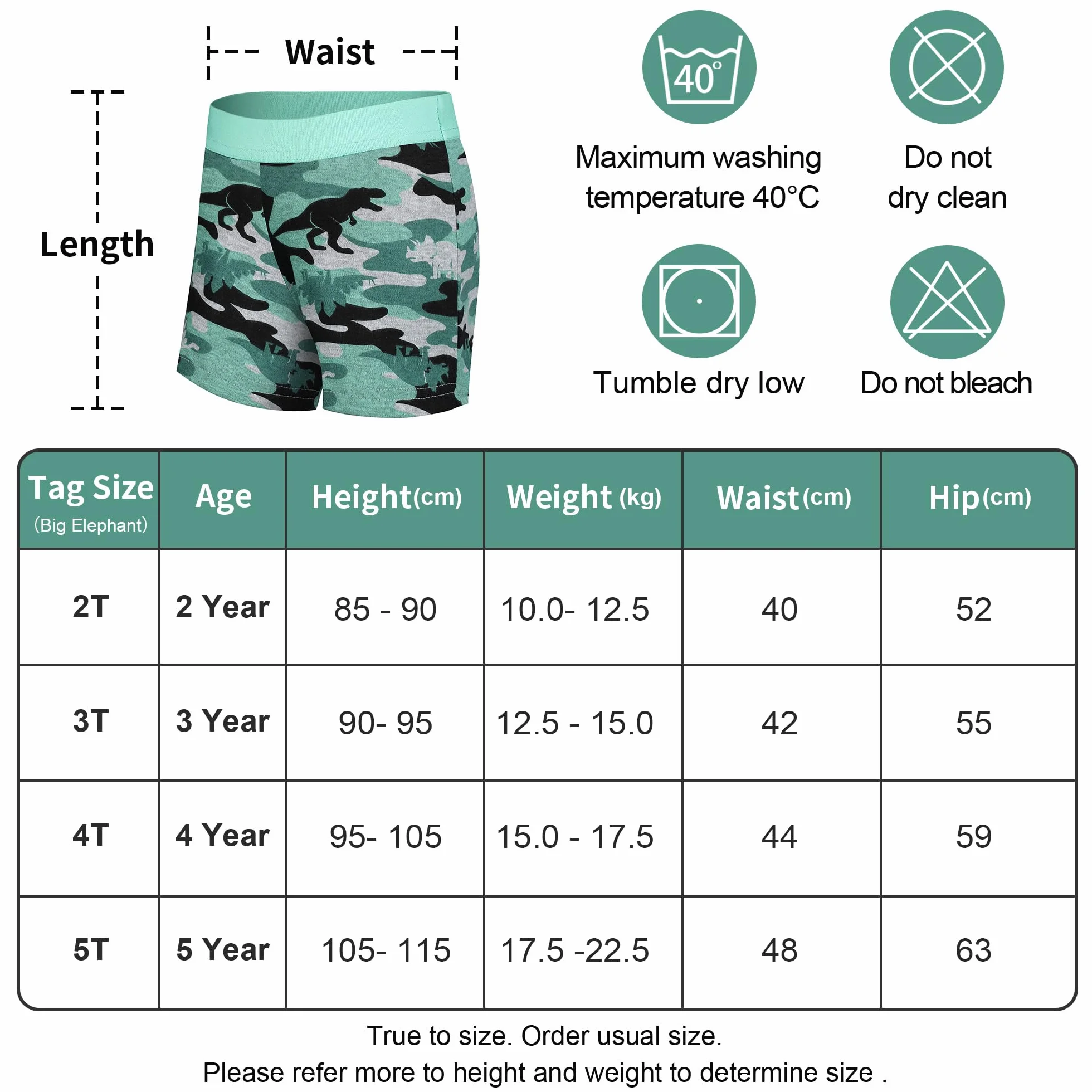 BIG ELEPHANT Lot de 6 Culottes d’Apprentissage Propreté Enfant 100% Coton Lavables Boxer