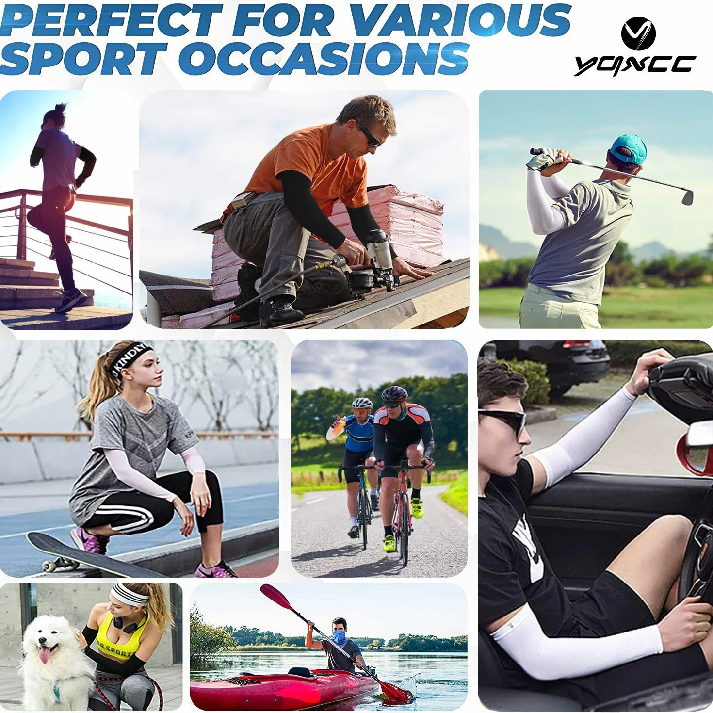 Manchettes de Bras UV Protection UPF 50 - Couverture de Tatouage pour Homme Femme Sport Cyclisme Golf