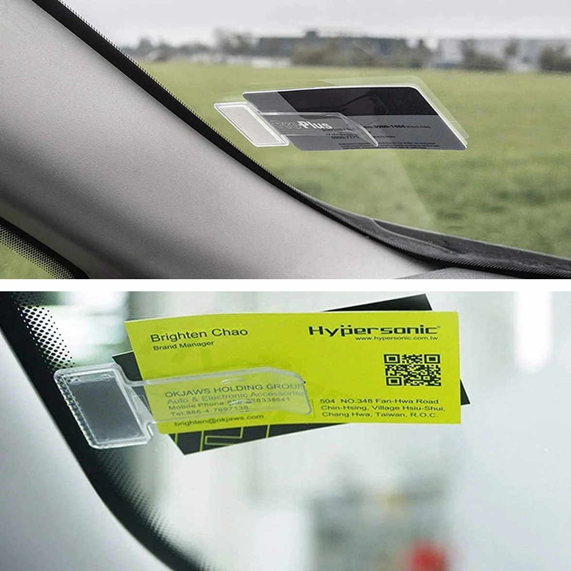 Esteopt 6 supports de tickets de voiture transparents pour stationnement pare-vent autocollants