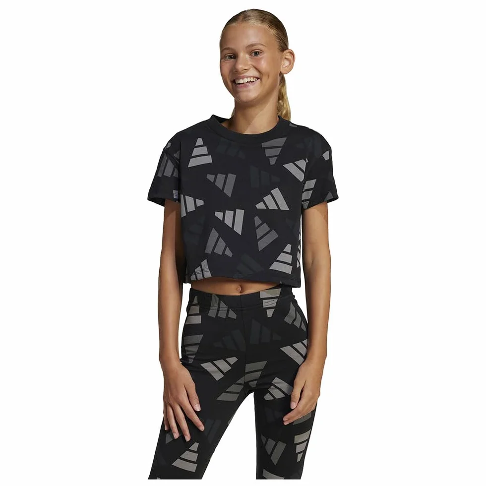 Adidas Seasonal Essentials Logo Celebration Crop T-Shirt Kids