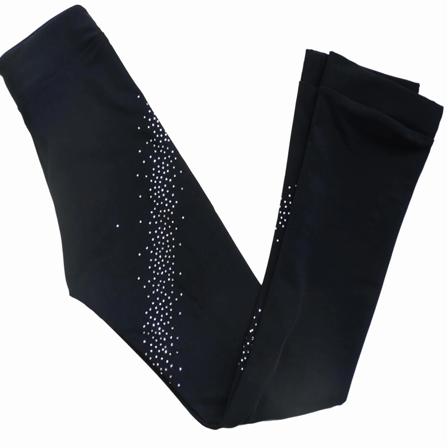 Collants de patinage artistique chauds avec strass pour femmes et filles