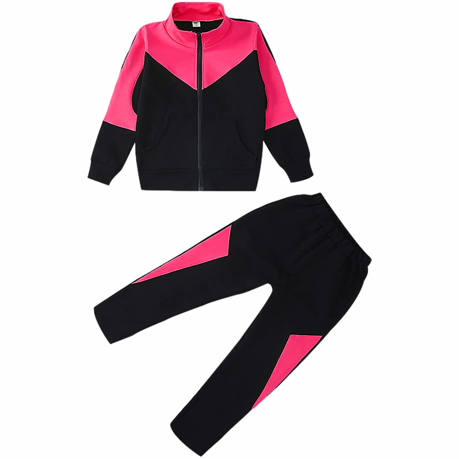 amropi Survêtement Filles Veste et Jogging Pantalon Tenue Sport 3-10 Ans