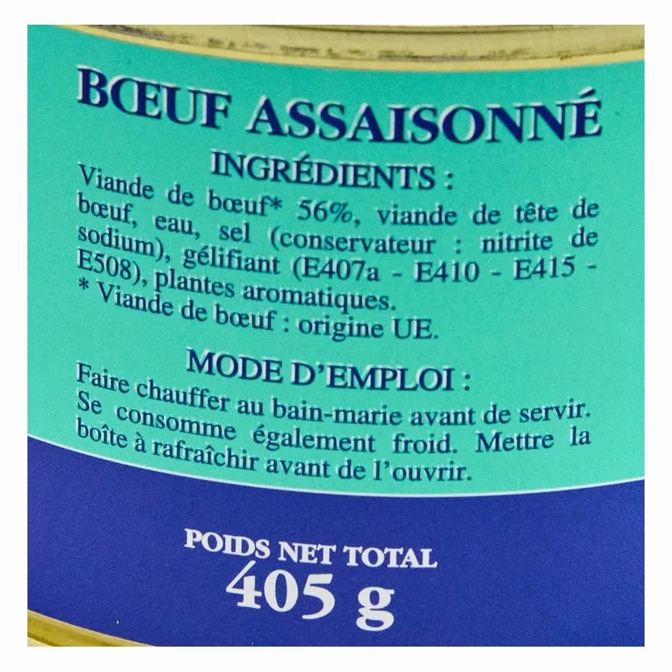 Boeuf assaisonné 405G