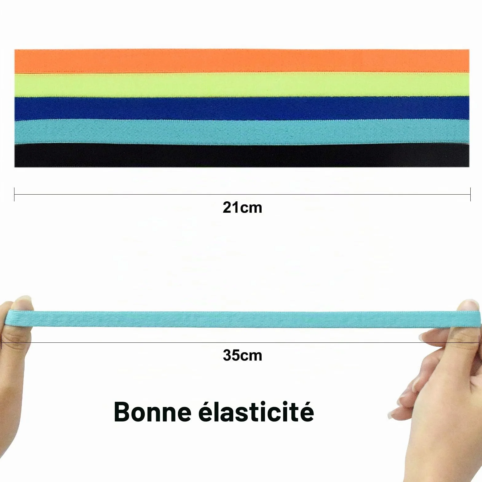 Bandeaux de Sport Enfant 5 Pcs Élastiques Antidérapants Serre Tête Garçon Fille Football Jogging Cyclisme