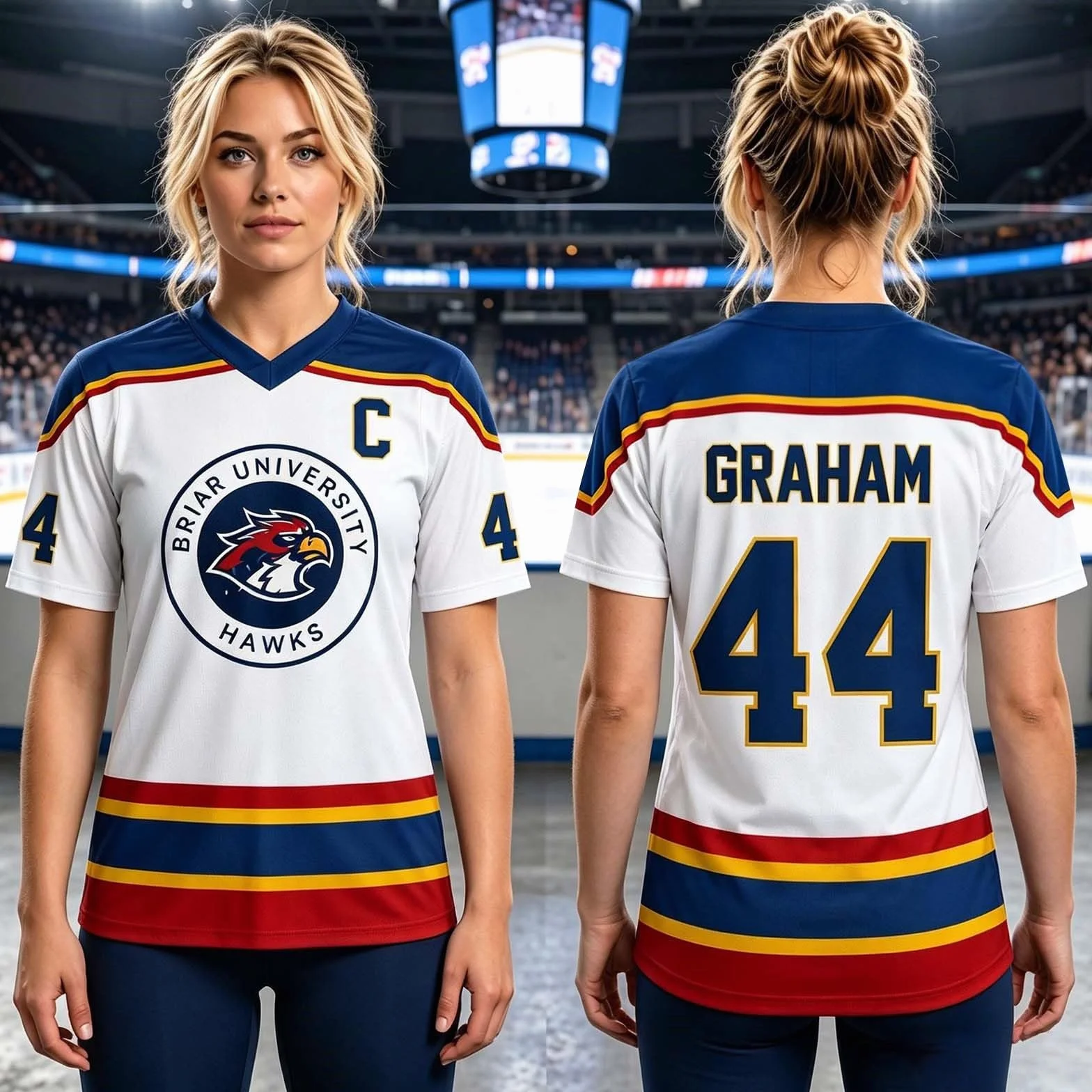 Maillot de Hockey Grahams 44 Col V Uniforme Hockey sur Glace Manches Courtes