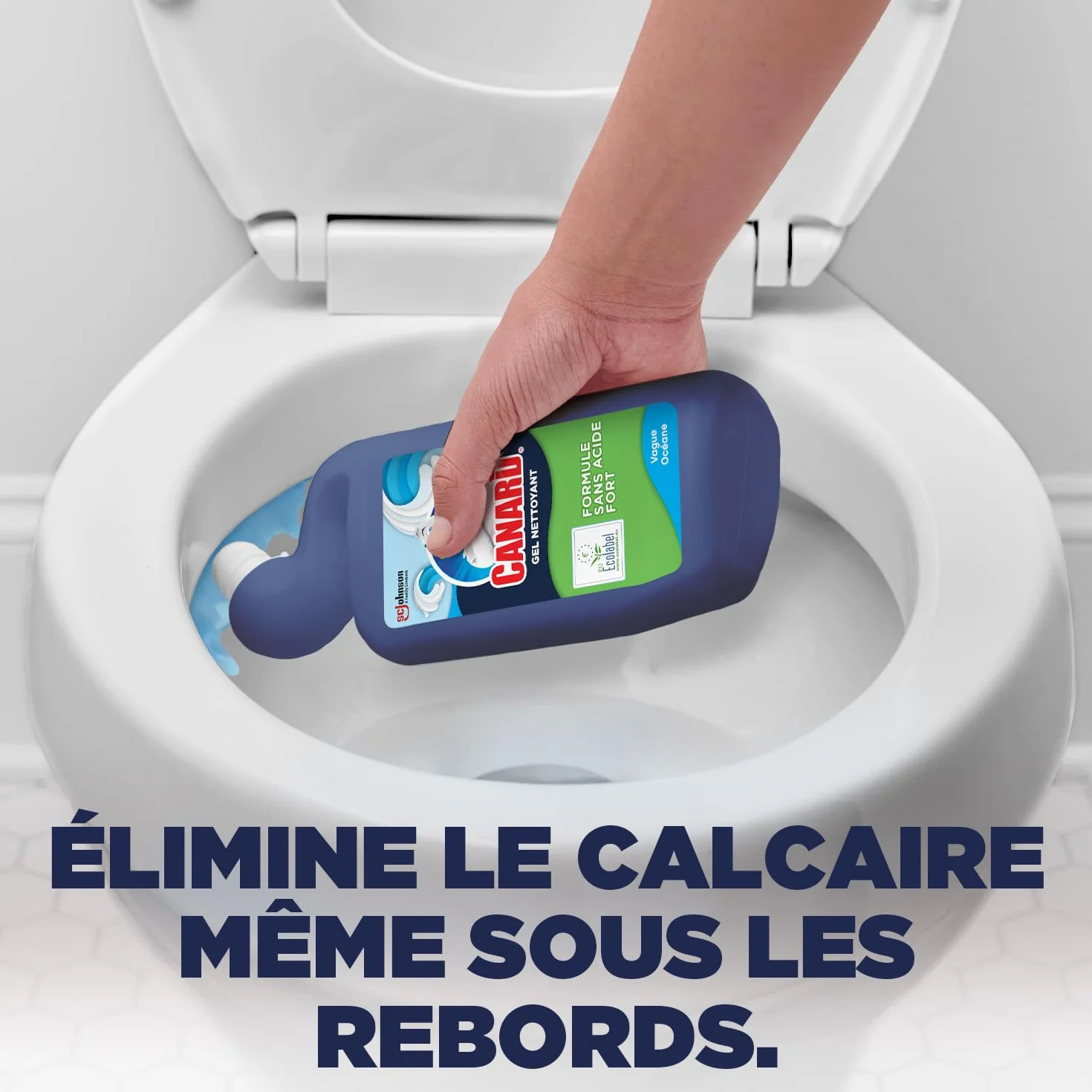 Canard Gel Marine - Gel Nettoyant et Désinfectant Toilettes - Tue 99,9% des Bactéries - Nouvelle Formule Ecolabel - Lot de 12x750 ml