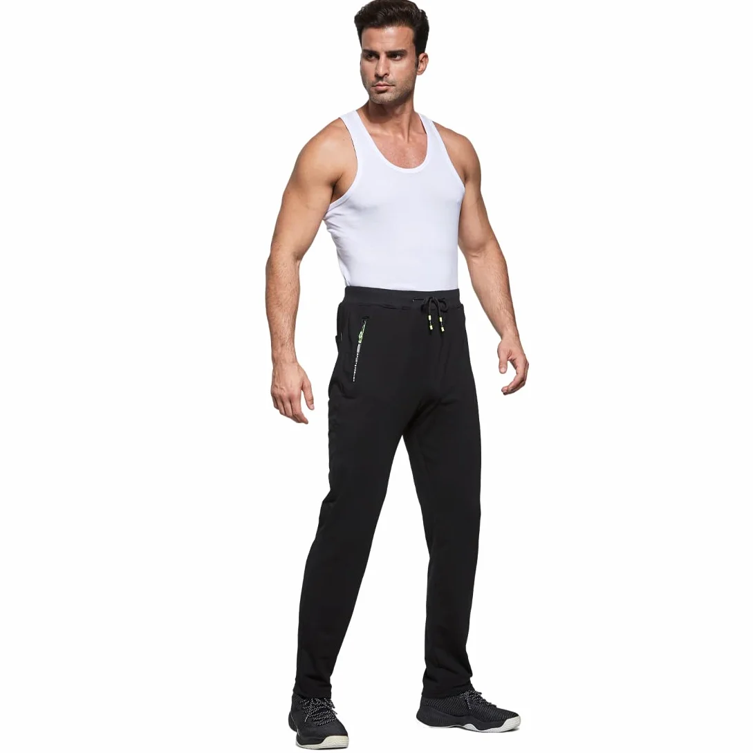 Pantalons de Survêtement Hommes Coton avec Poches Zippées