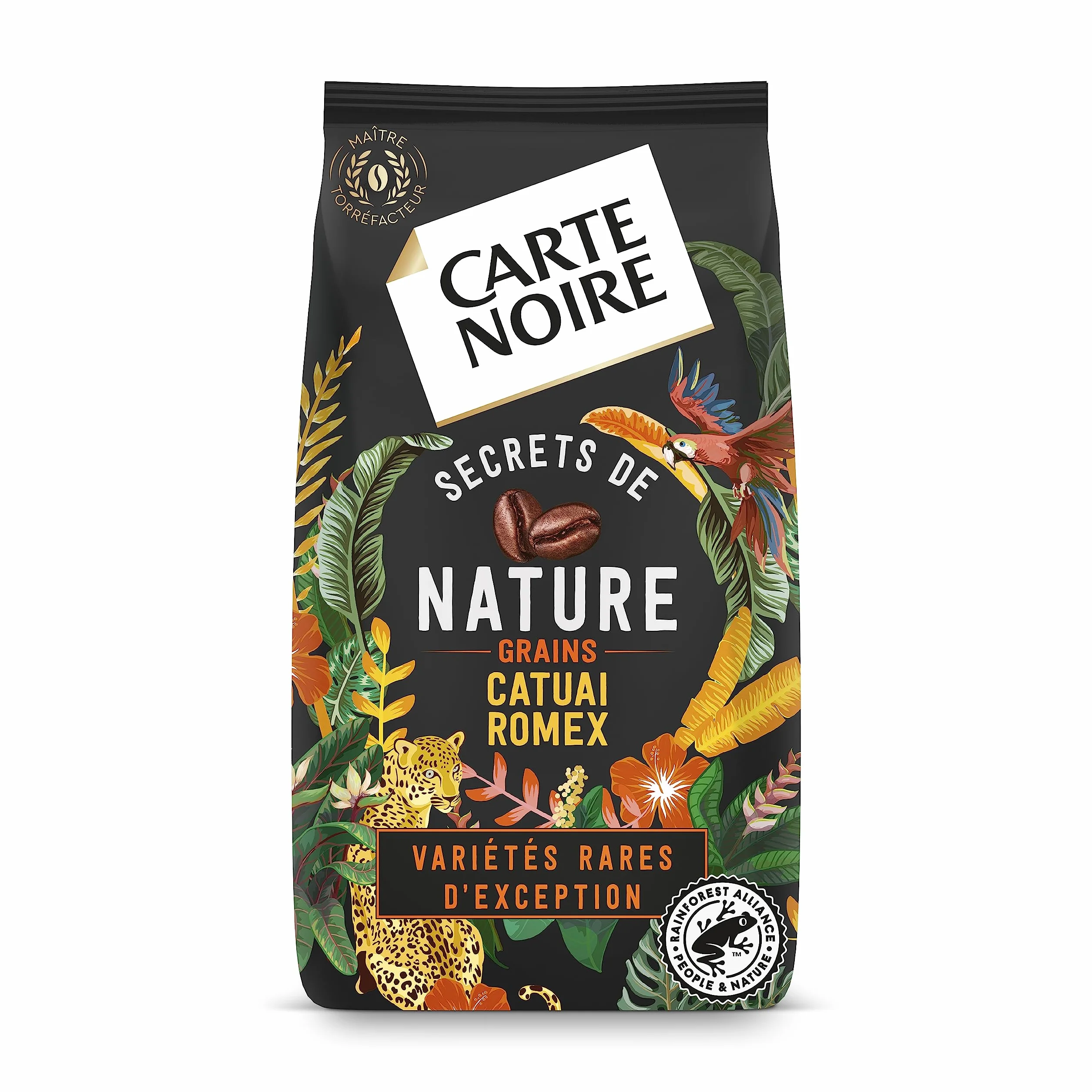 CARTE NOIRE - Café Grain Carte Noire Secrets de Nature - Catuai Romex - Certifié Rainforest Alliance - Paquet de 1 kg