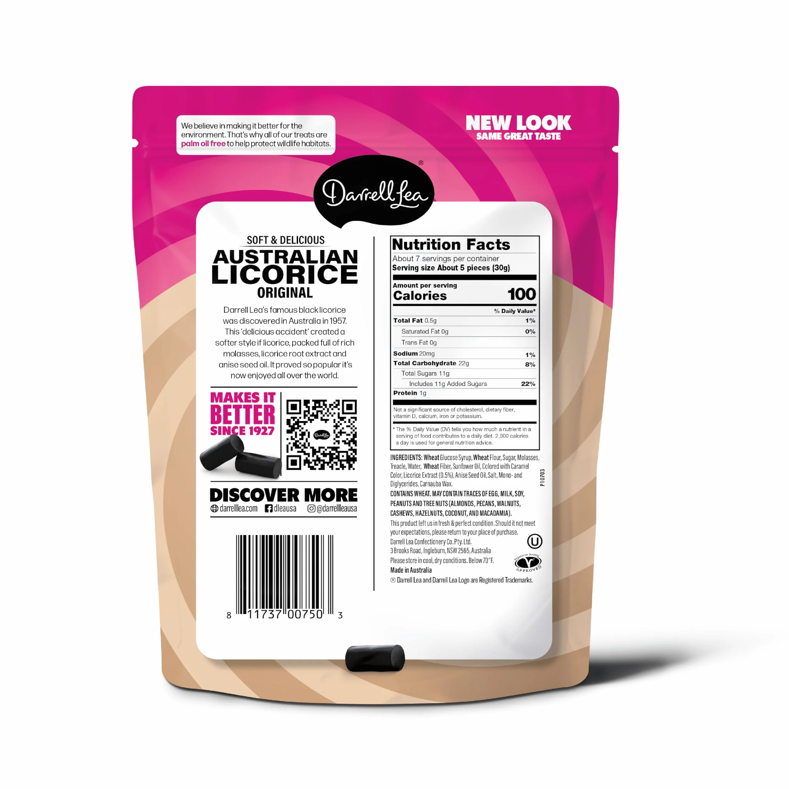 Darrell Lea Licorice Lback Original (8x7oz )