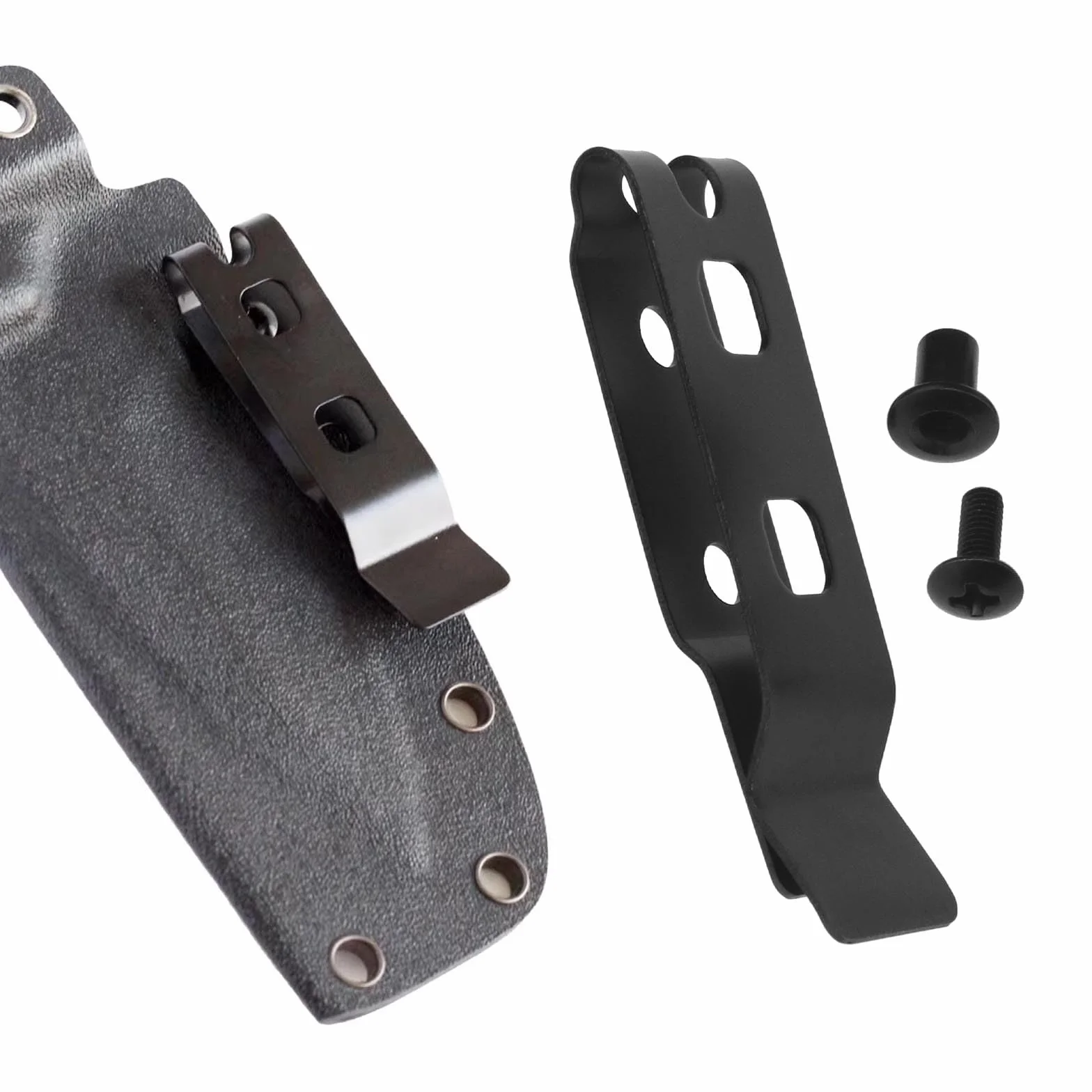 Lot de 2 clips de ceinture en acier inoxydable - Clip de ceinture K - Noir