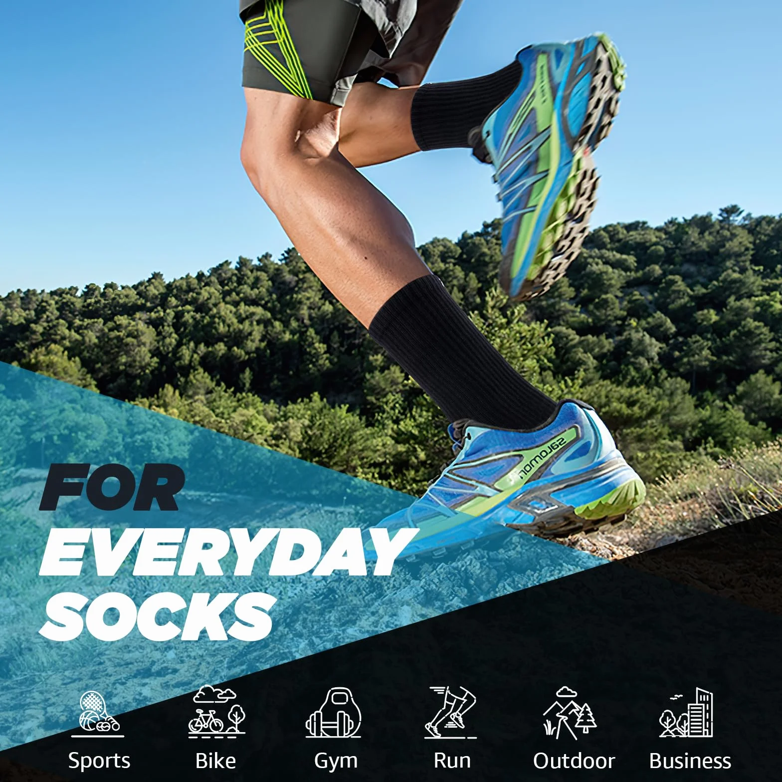 TANSTC Chaussettes Homme 6 Paires Antidérapantes Respirantes Randonnée Hiver 43-46 39-42 35-38 47-50