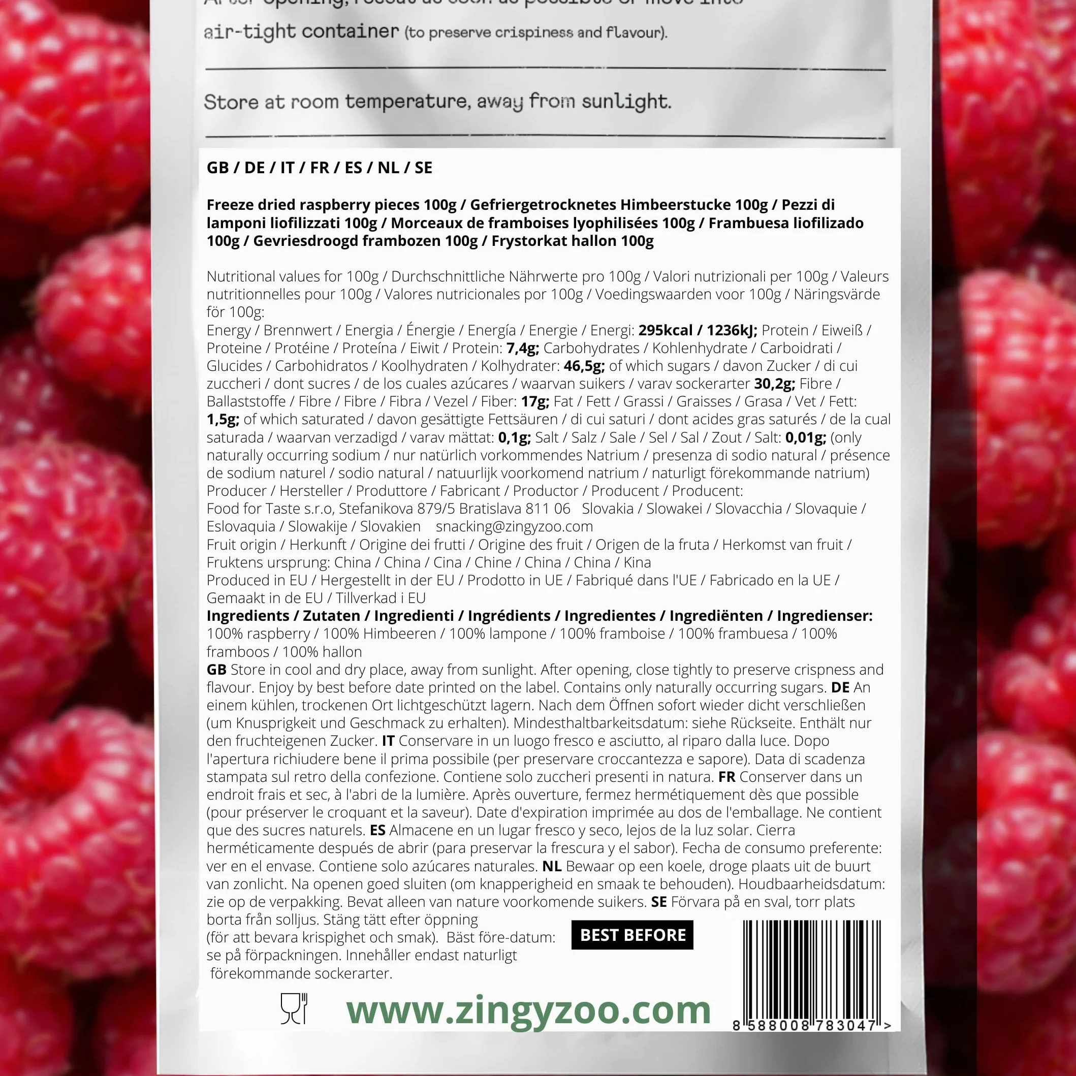 Framboise Lyophilisée en Morceaux | Naturel Framboises Séchées | Fruits Seches Lyophilisateur | Fruits Secs Fruits Frais | Freeze Dried Raspberry Pieces | Gefriergetrocknete Himbeeren (100g)