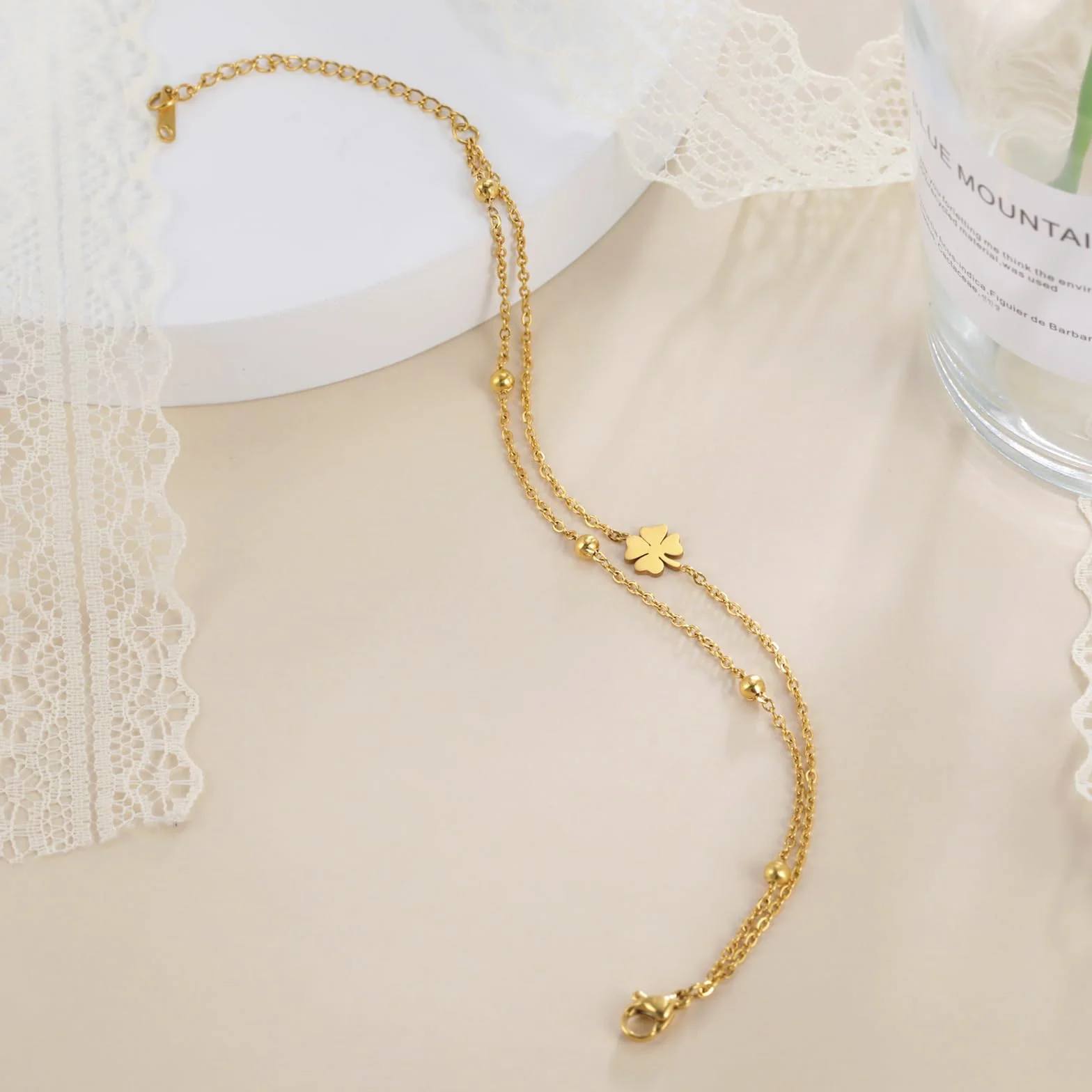 Bracelet trèfle à quatre feuilles en acier inoxydable VASSAGO pour femme