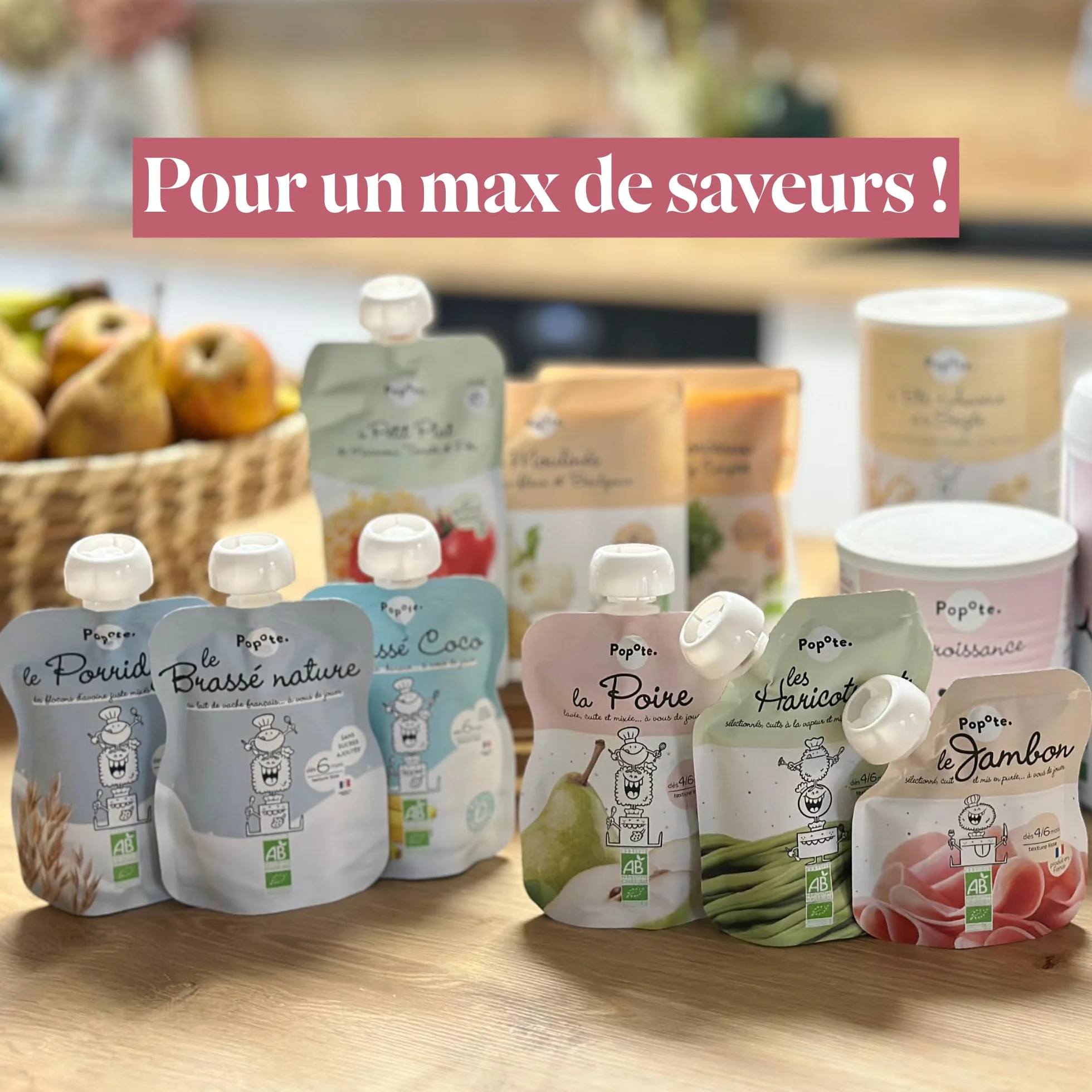 POPOTE - Brassé Vanille Bio Bébé 100 g - Dès 6 Mois - Gourde Individuelle - Texture Onctueuse - Lait de Vache Sans Sucres Ajoutés - Format Pratique à Emporter - Pack Familial 10 x 100 g