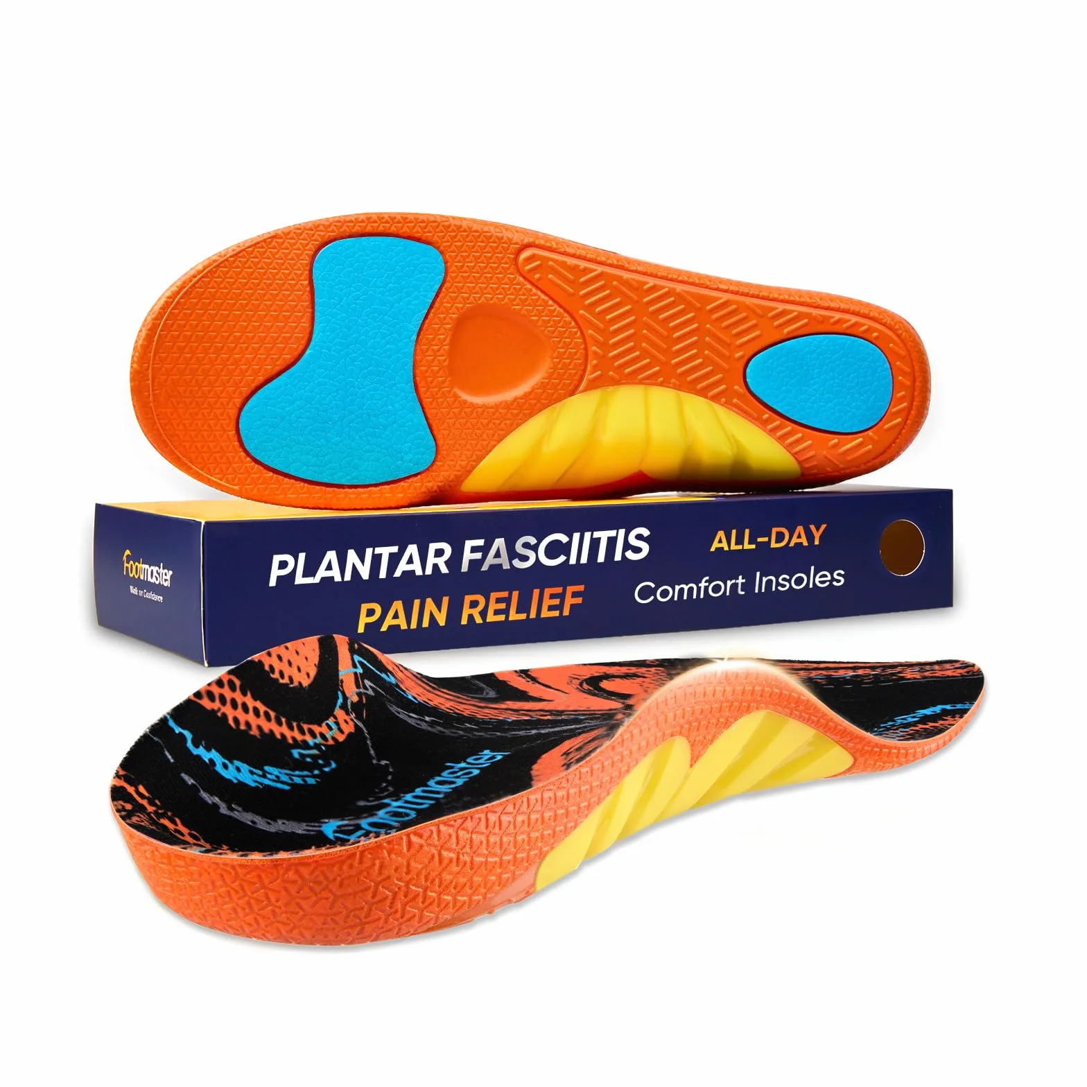 Footmaster Semelles orthopédiques fasciite plantaire soutien voûte plantaire pieds plats soulagement douleurs épine calcanéenne