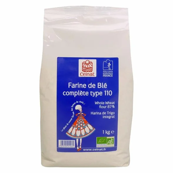 CELNAT - Farine de blé semi-complète T110 bio - 5 kg - Vente à l'unité - meilleure offre
