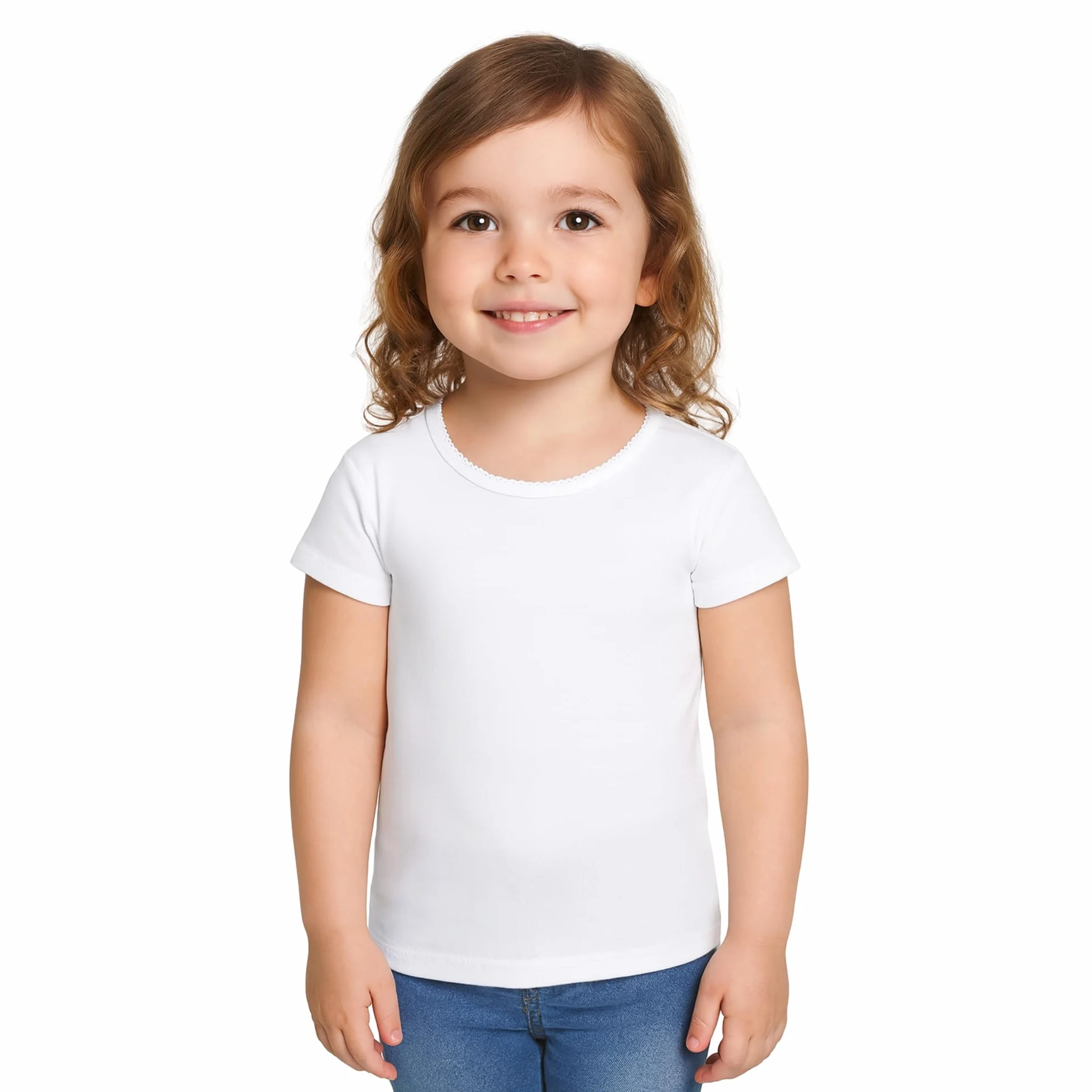 T-shirts Intime pour Enfants Lot de 2 100% Coton Chaud Hypoallergénique Respirant 3-12 Ans