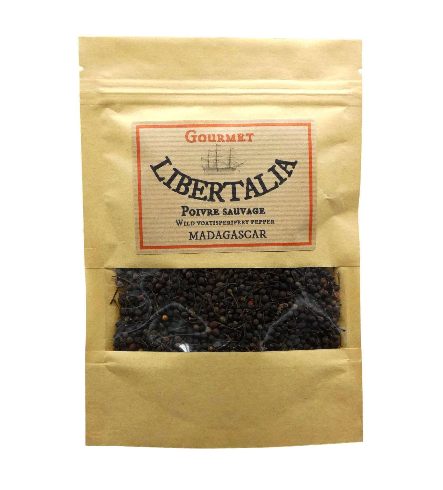 Poivre sauvage "voatsiperifery" de Madagascar 200gr. Qualité Gourmet "sachet kraft refermable"