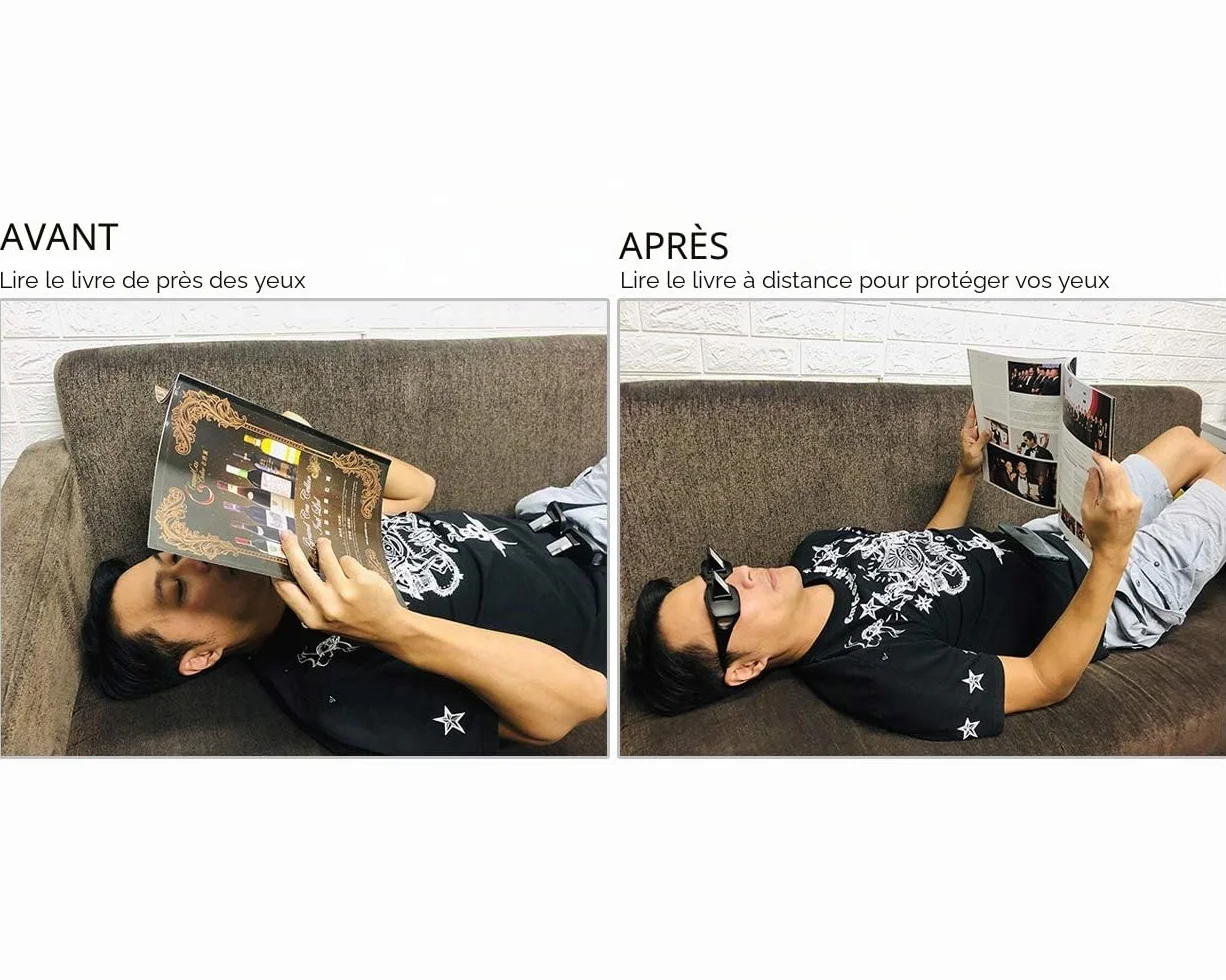 Lunettes paresseuses Periscope Prism horizontales Noir