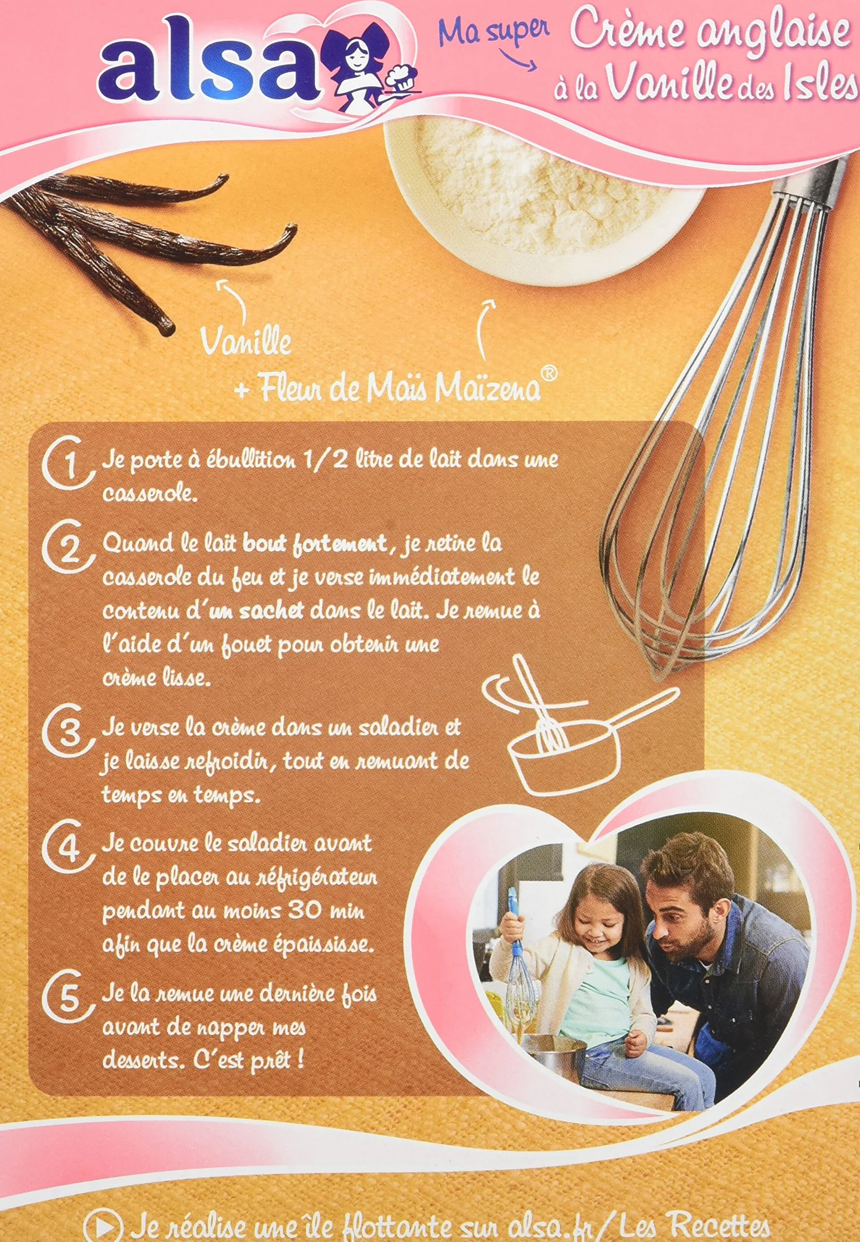 Alsa Préparation Crème Anglaise Vanille des Isles 3 Sachets 300g - Lot de 3