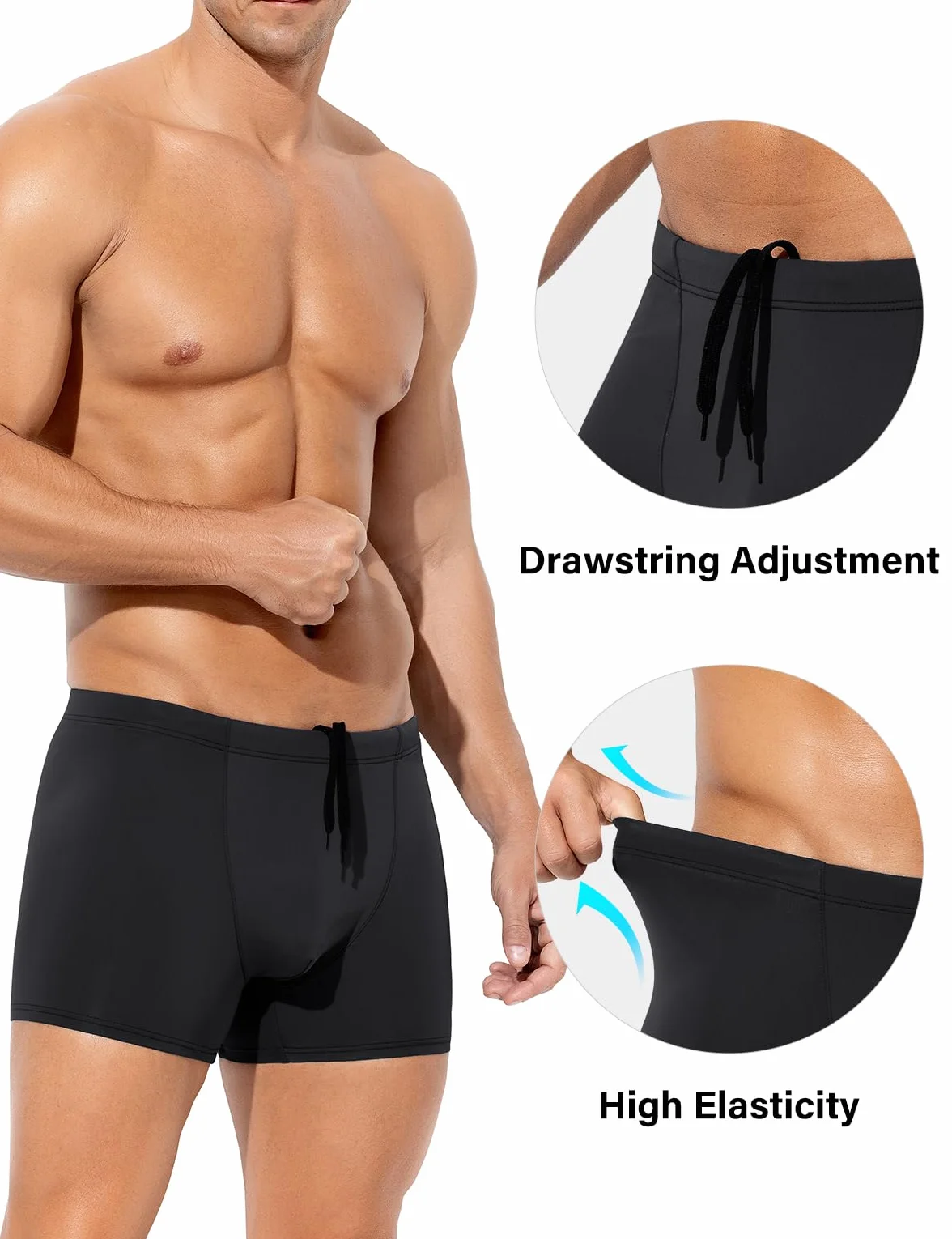 Arjen Kroos Maillot de Bain Homme Boxer Short Séchage Rapide Calecon Swim Trunks Cordon Serrage Réglable Piscine Plage