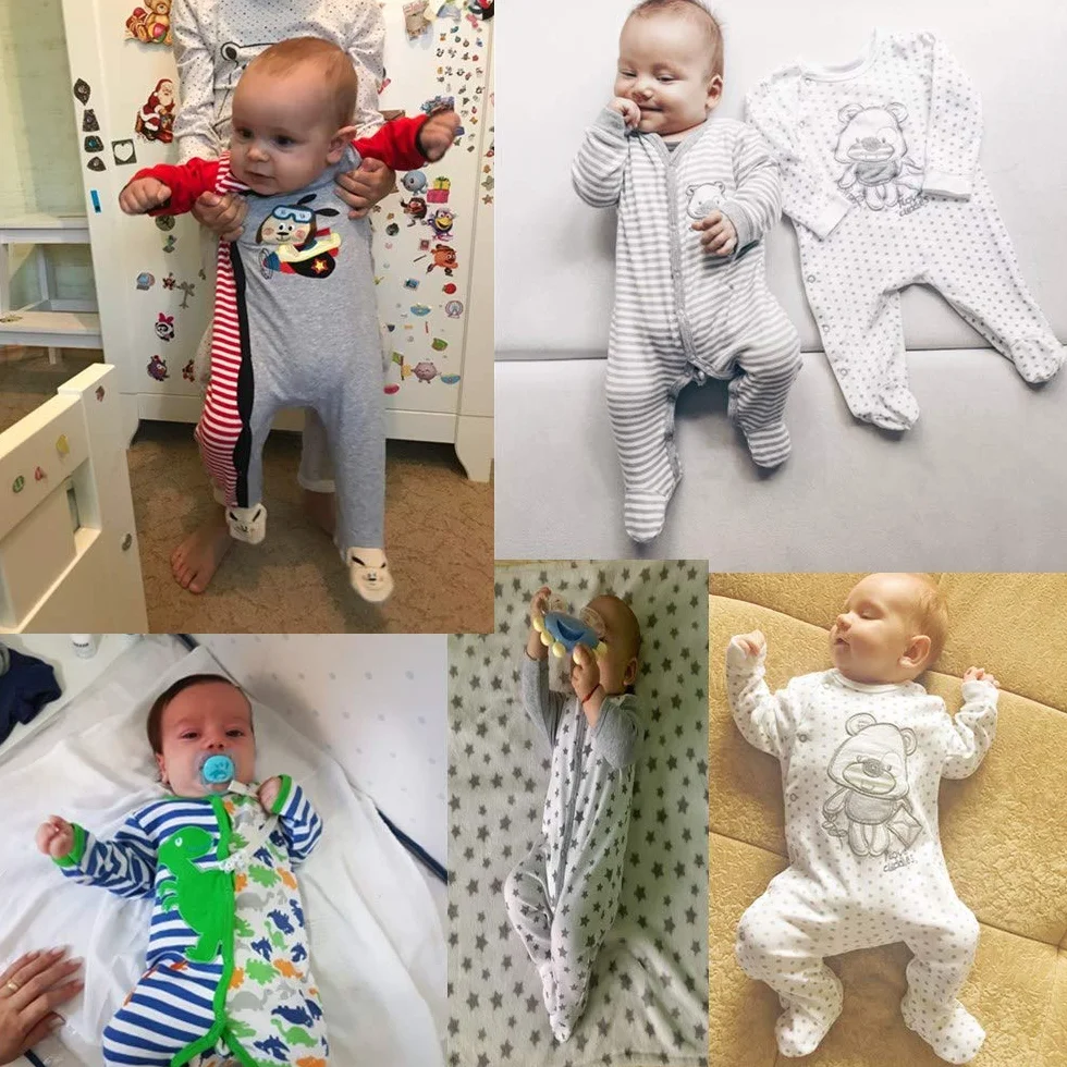Kiddiezoom Lot de 3 bodies à manches courtes bio pour bébé garçon