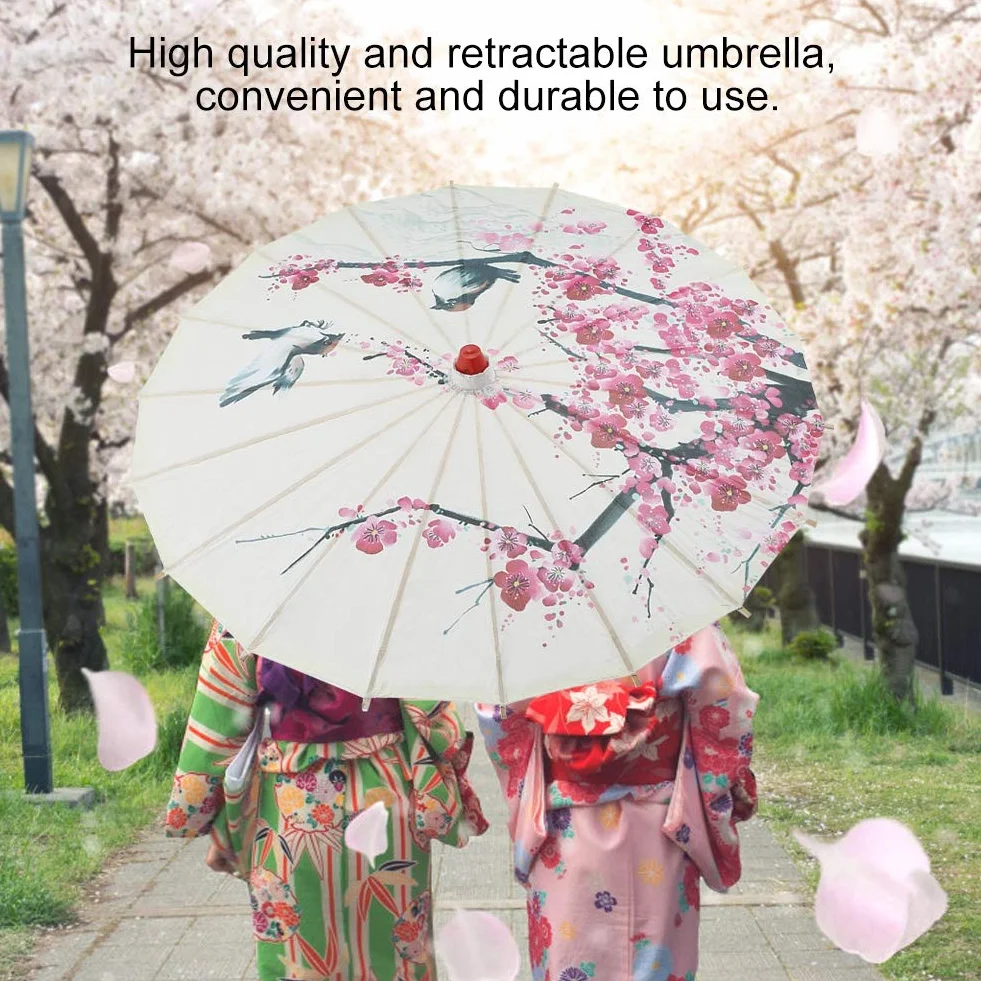 Ombrelle Papier Huilé Japonaise, Parapluie Décoratif Asiatique pour Danse