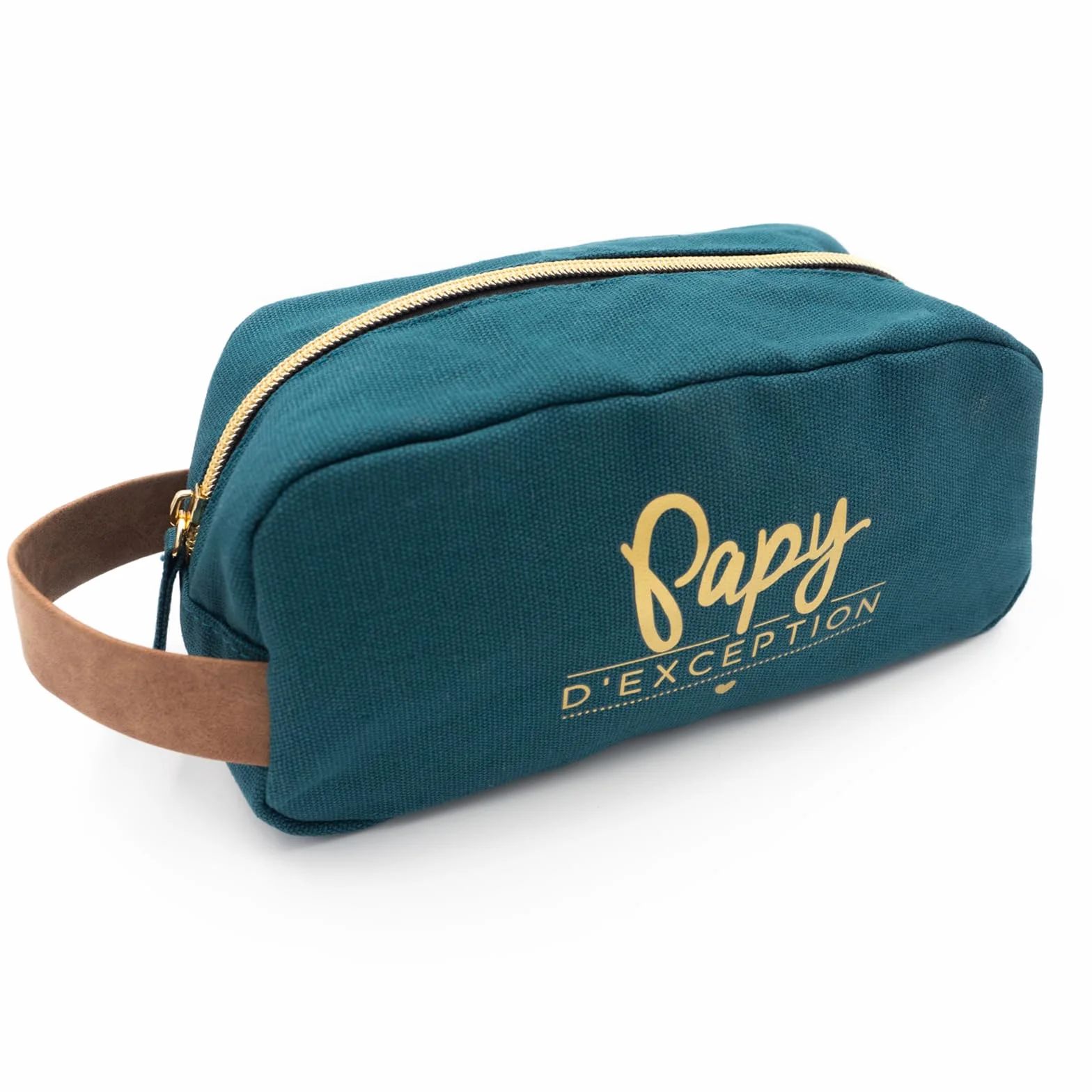 Manahia Trousse de Toilette Papy d'Exception Grand Capacité Voyage Toile de Coton Vert Cadeau Homme