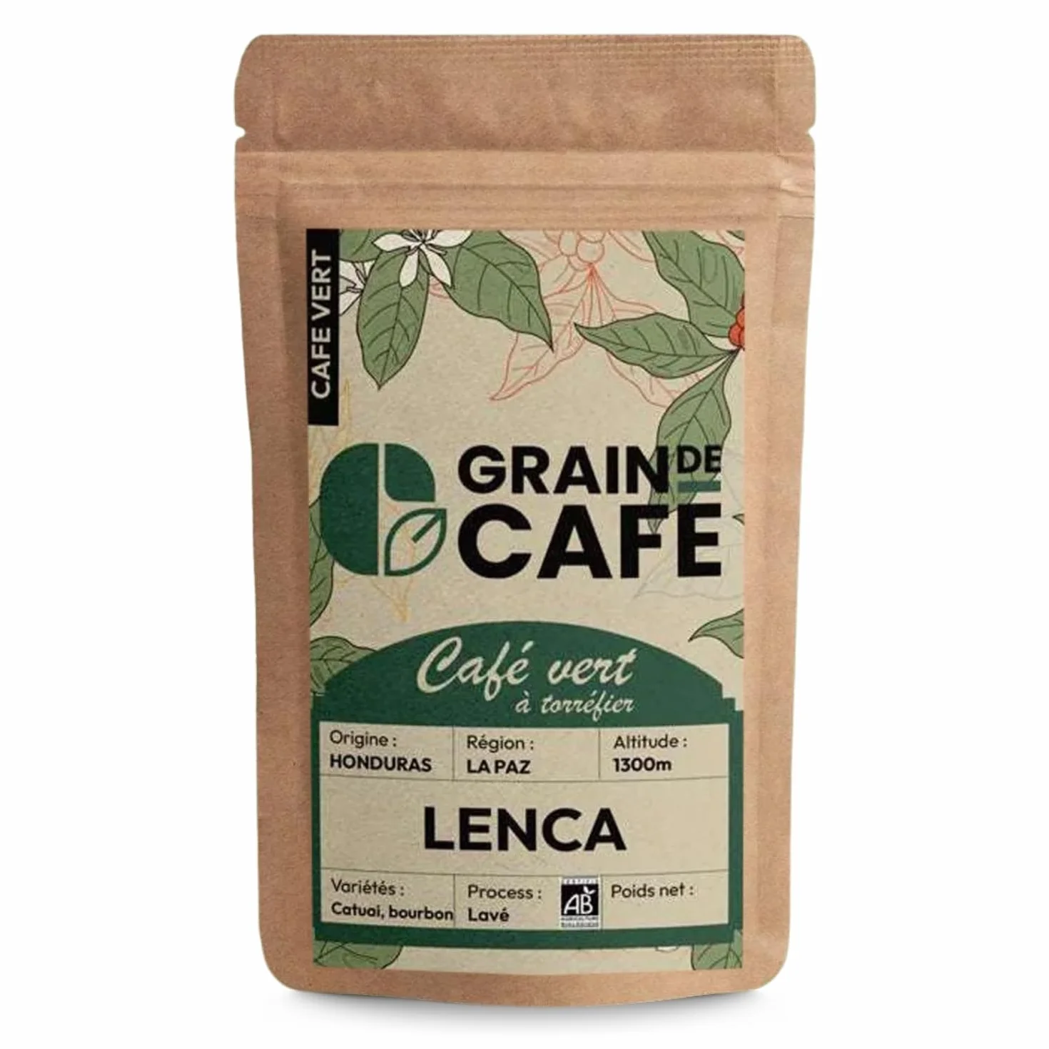 Graindecafé – Café Vert Honduras Lenca 1kg | 100% Arabica Non Torréfié | Notes De Cacao Et Fruits Rouges | Idéal Machine À Grain Une Fois Torréfié