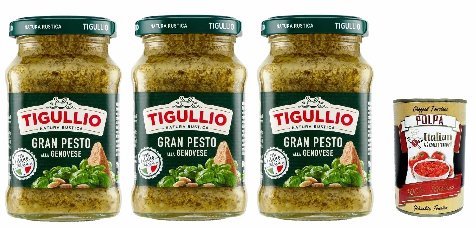 Star Tigullio GranPesto Alla Genovese Lot de 3 sauces au basilic 190 g + polpa gourmet italienne 400 g