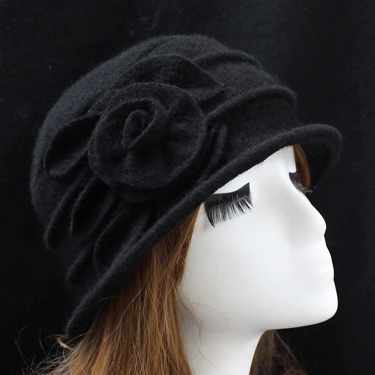 XINCHIA Chapeau bob en feutre de laine pour femme - Chapeau melon vintage tendance unie