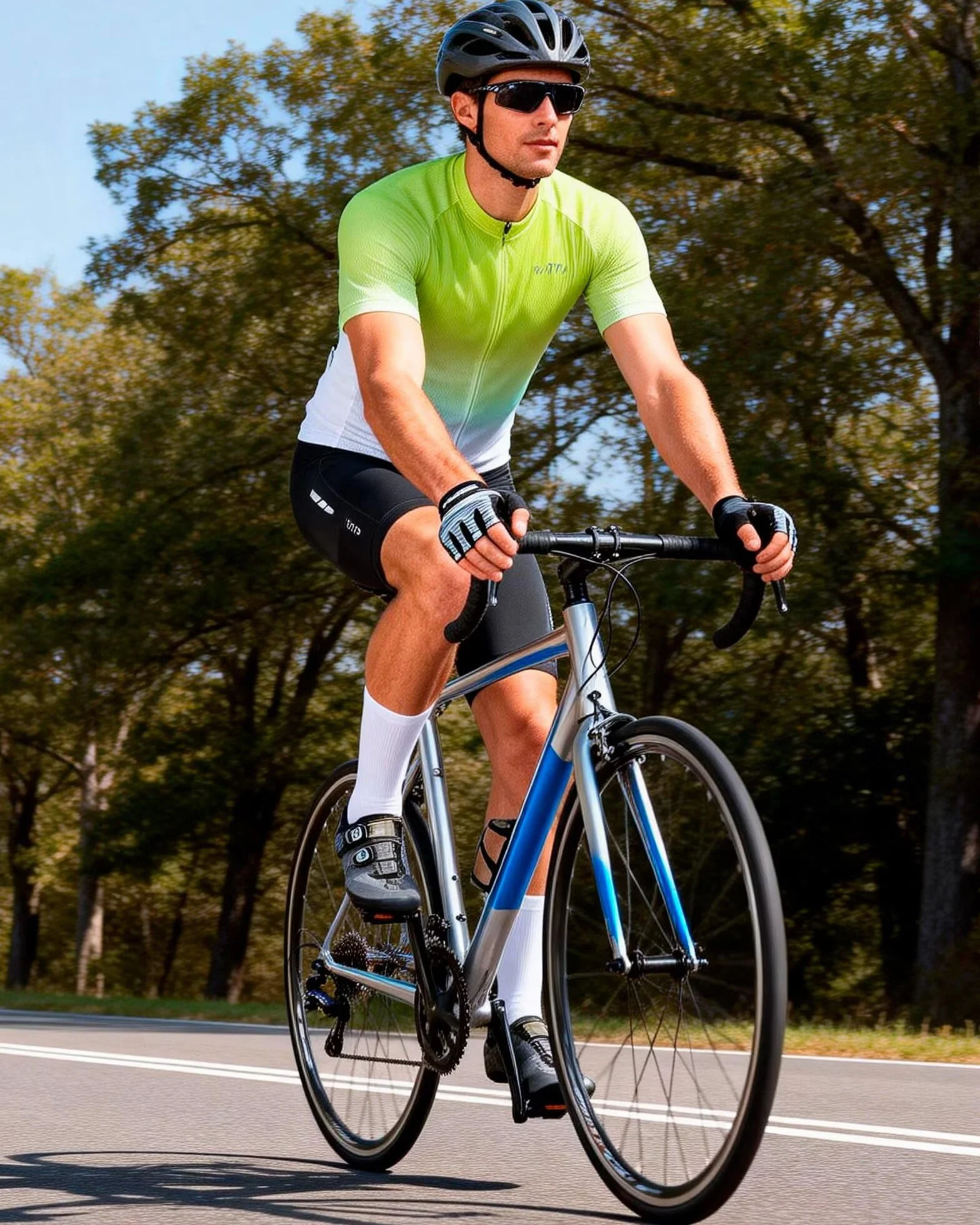 ROTTO Maillots Cyclisme Hommes Manches Courtes Poche Fermeture Éclair