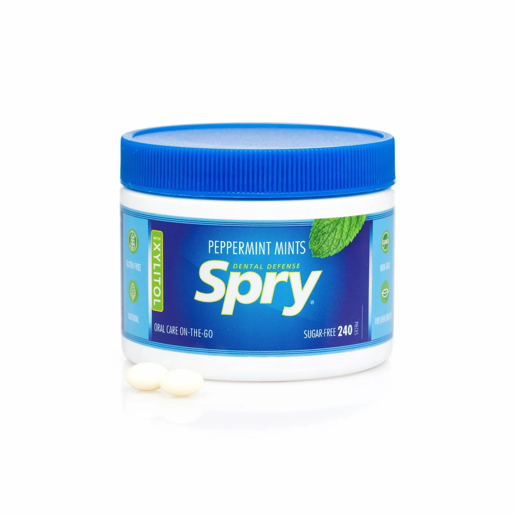 Spry Pastilles à la Menthe Poivrée au Xylitol Sans Sucre 240 Count (Pack of 1)
