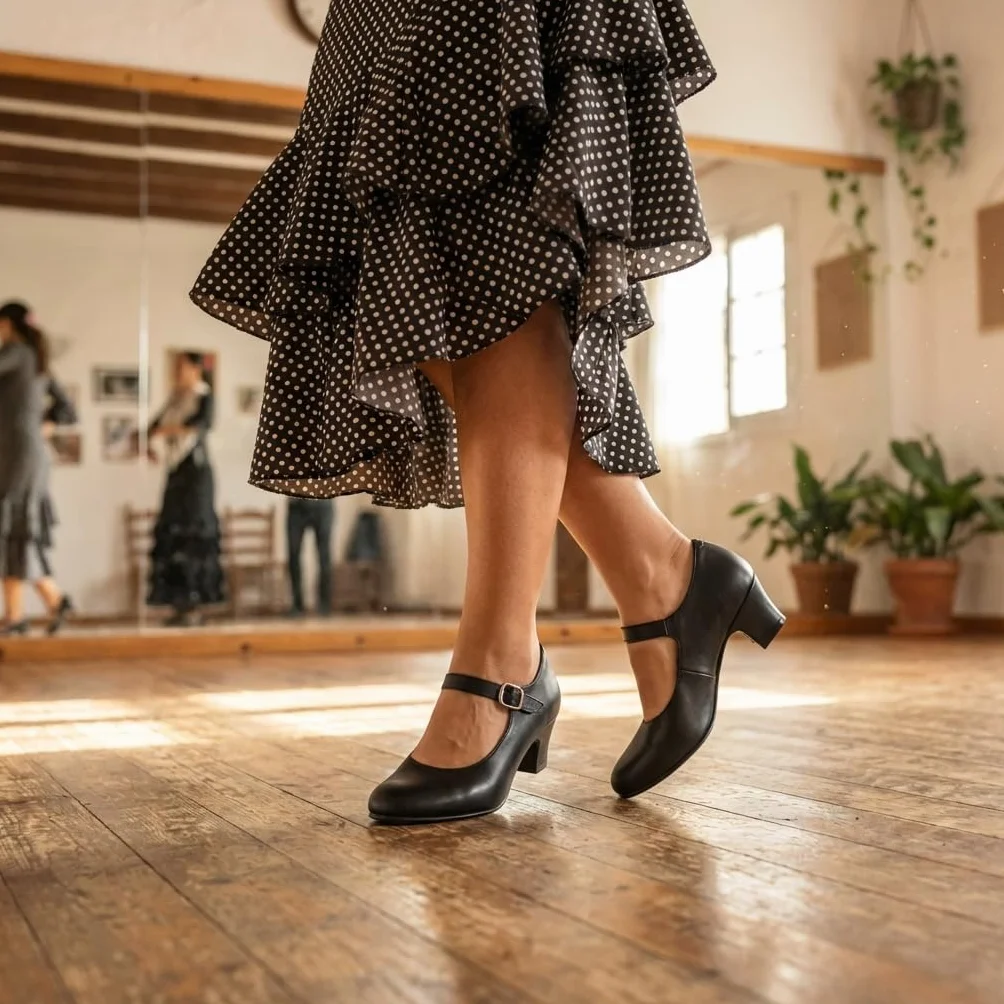 Escarpins Mary Jane en Cuir Faits à la Main Talon Haut ou Bas Chaussures Femme 24-41