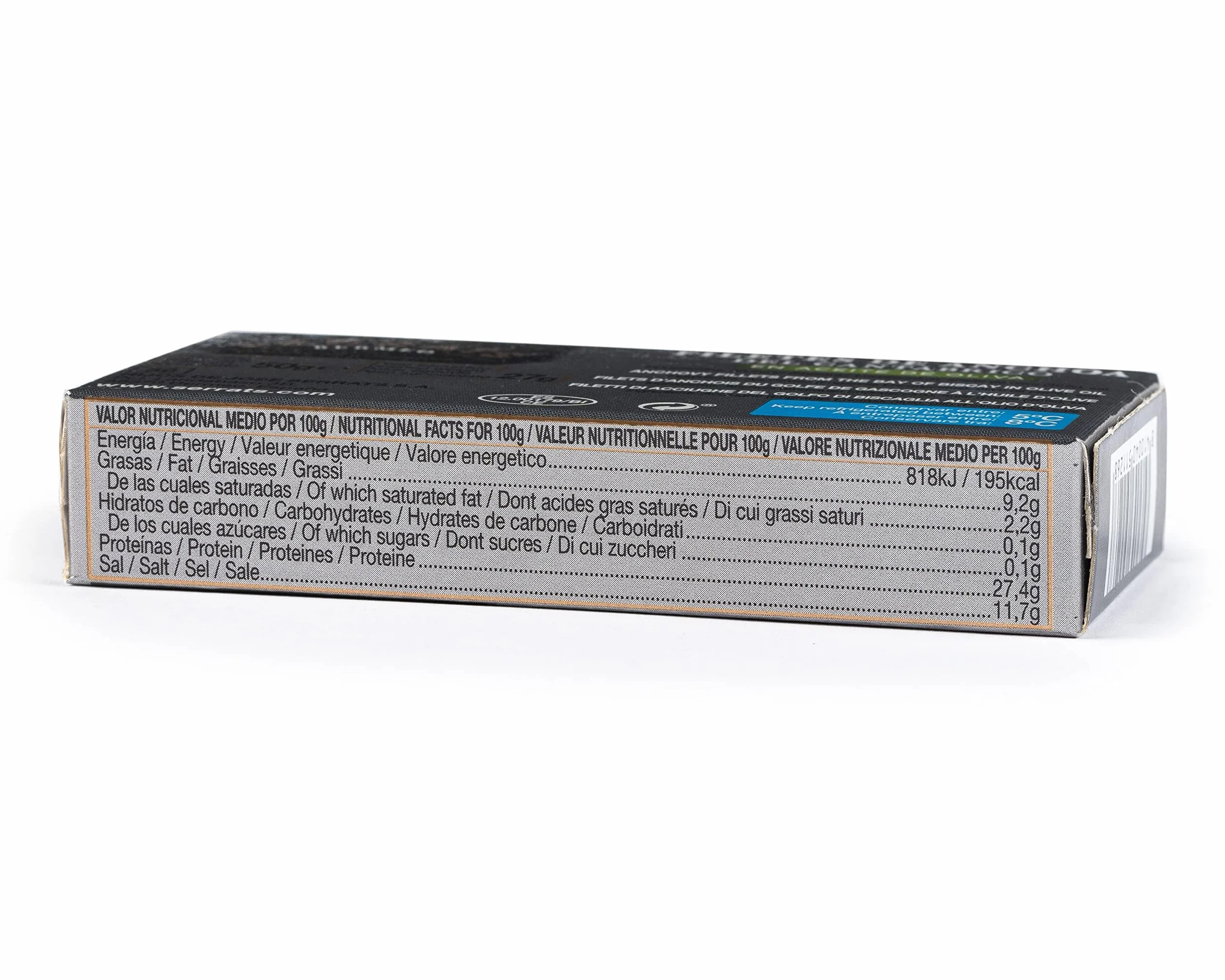 CONSERVAS SERRATS - Anchois de Cantabrique à l'Huile d'Olive - 6 Boîtes x 50g (Total : 600g) - Fabrication Artisanale, 100% Naturel, Sans Arêtes, Gourmet, Riche en Oméga 3