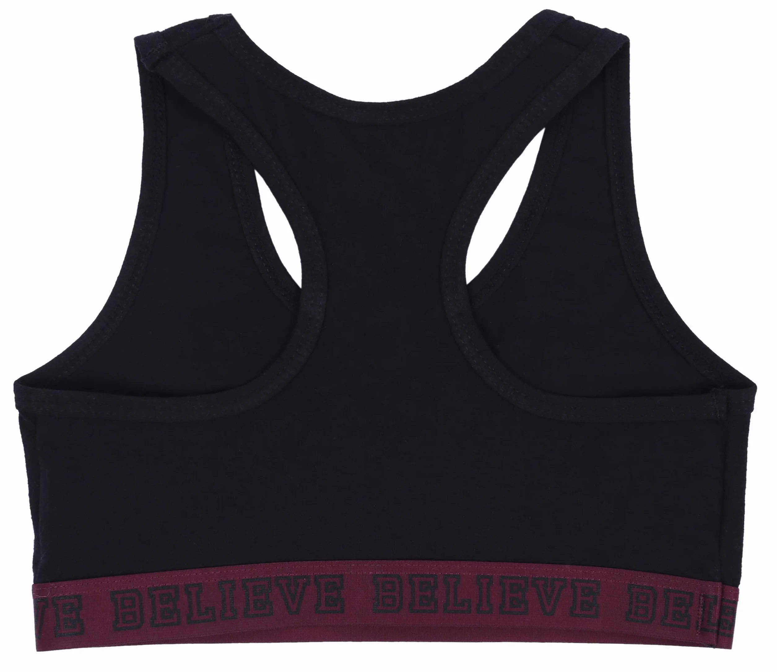 Haut de sport pour jeunes filles, bordeaux et noir, lot de 2