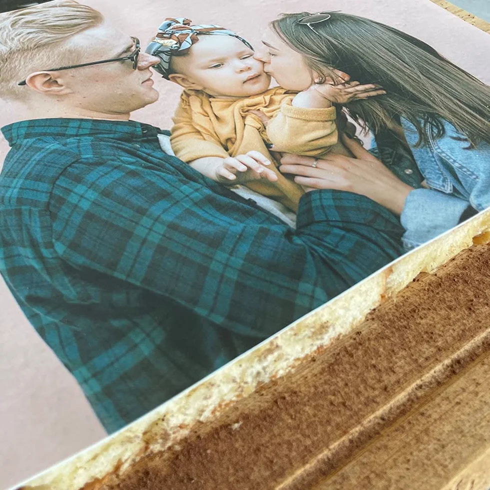 LOOXIS Photo comestible personnalisée en forme de rectangle, à personnaliser - pour un anniversaire d'enfant, un baptême, un mariage - Découpe pour gâteau, rectangulaire, 20 x 28 cm
