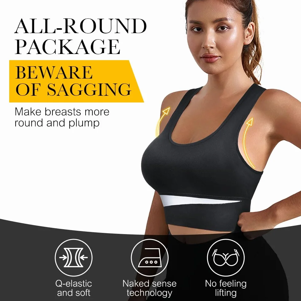 Soutien Gorge Sport Femme Maintien Fort Anti Affaissement Bustier Rembourrage Confortable Fitness Course à Pied M