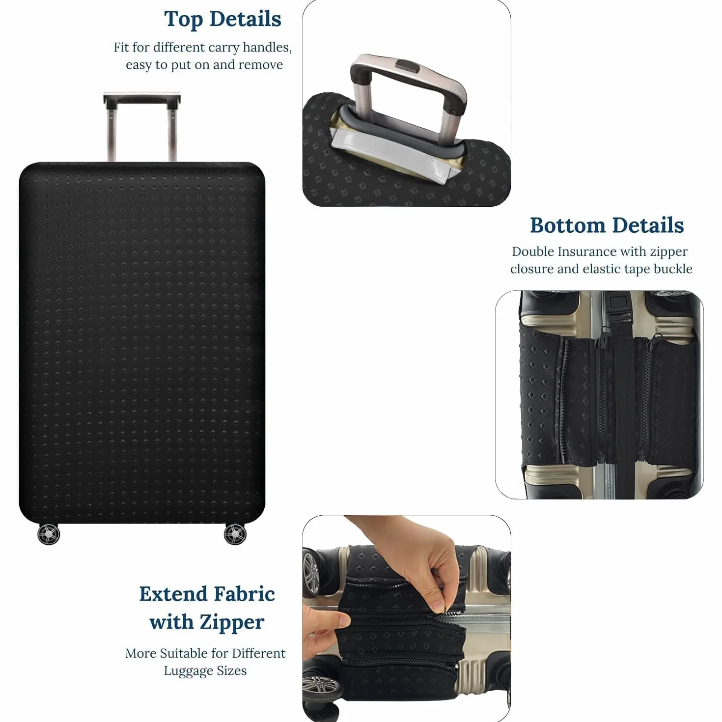 Housses de Protection pour Valises Lavable en Élasthanne Taille XL